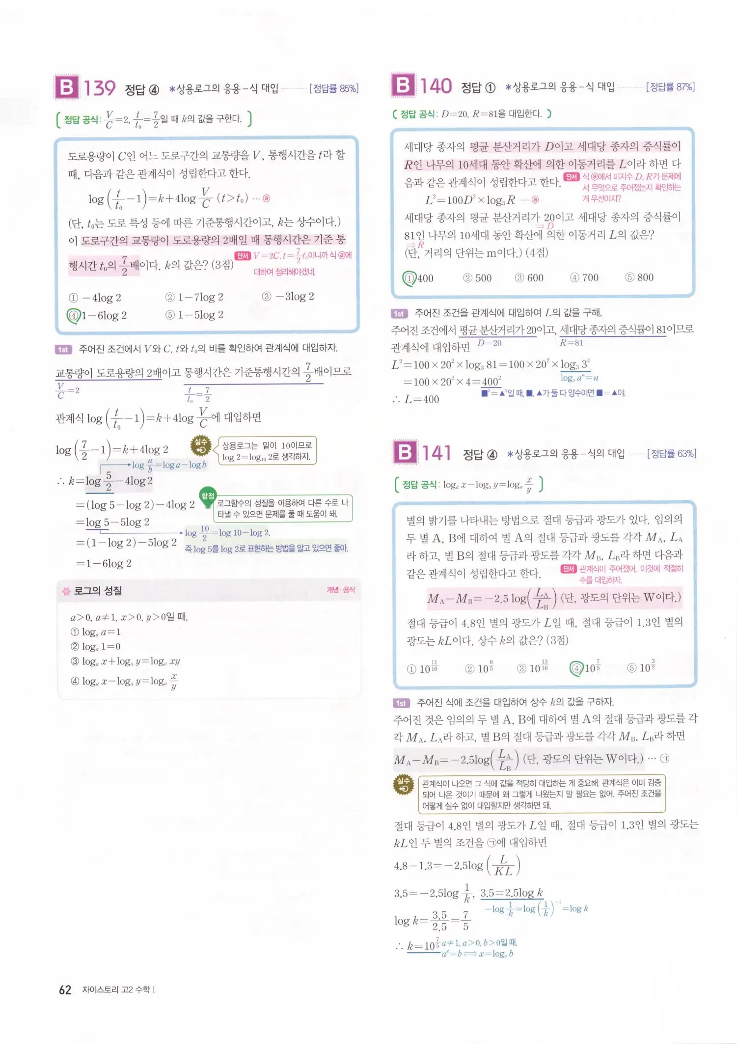 자이스토리 고2 수학1 해설 64