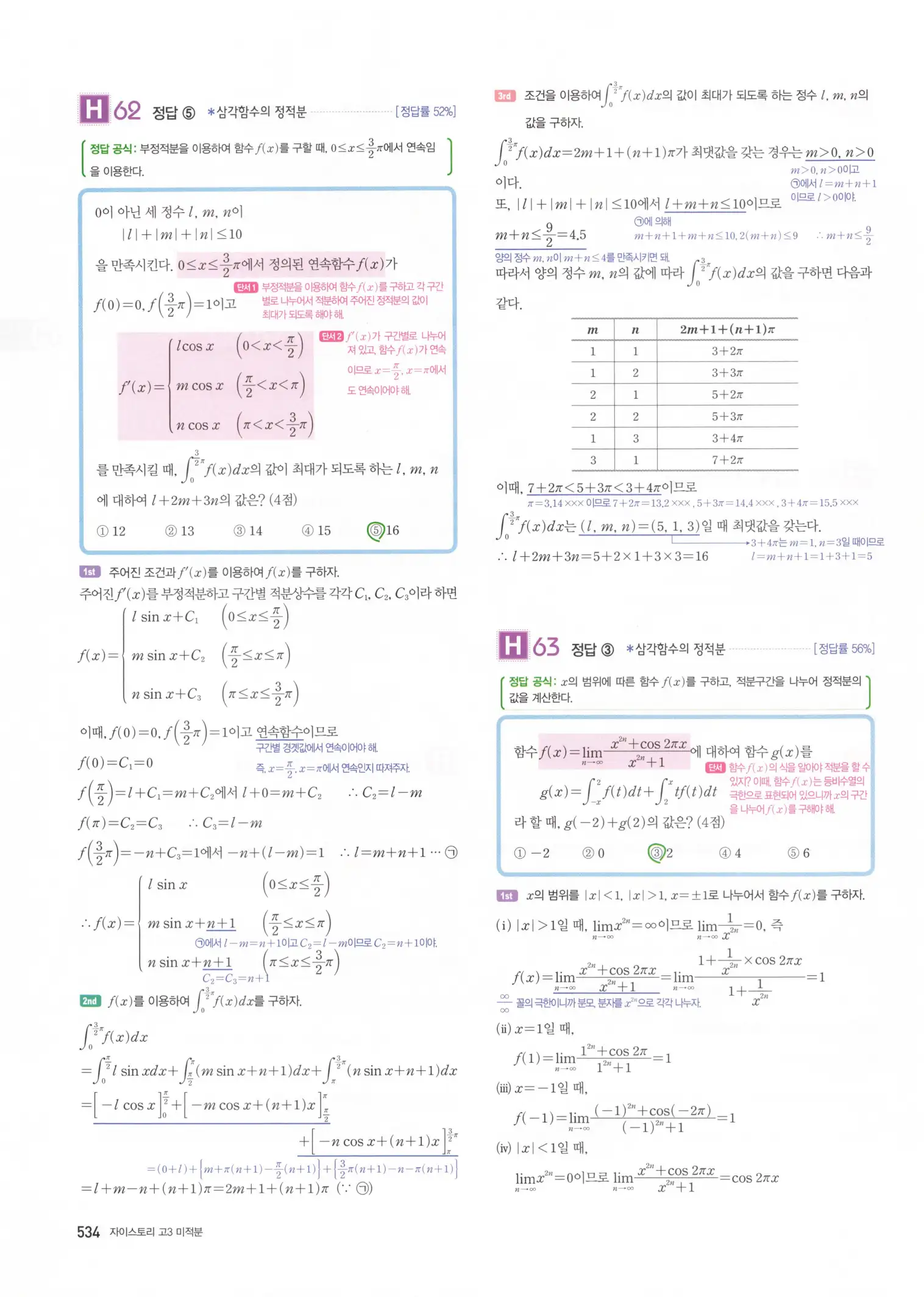 자이스토리 고3 미적분 해설2 136