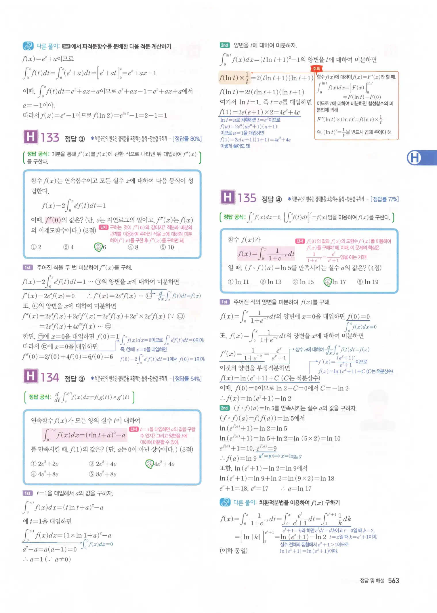 자이스토리 고3 미적분 해설2 165