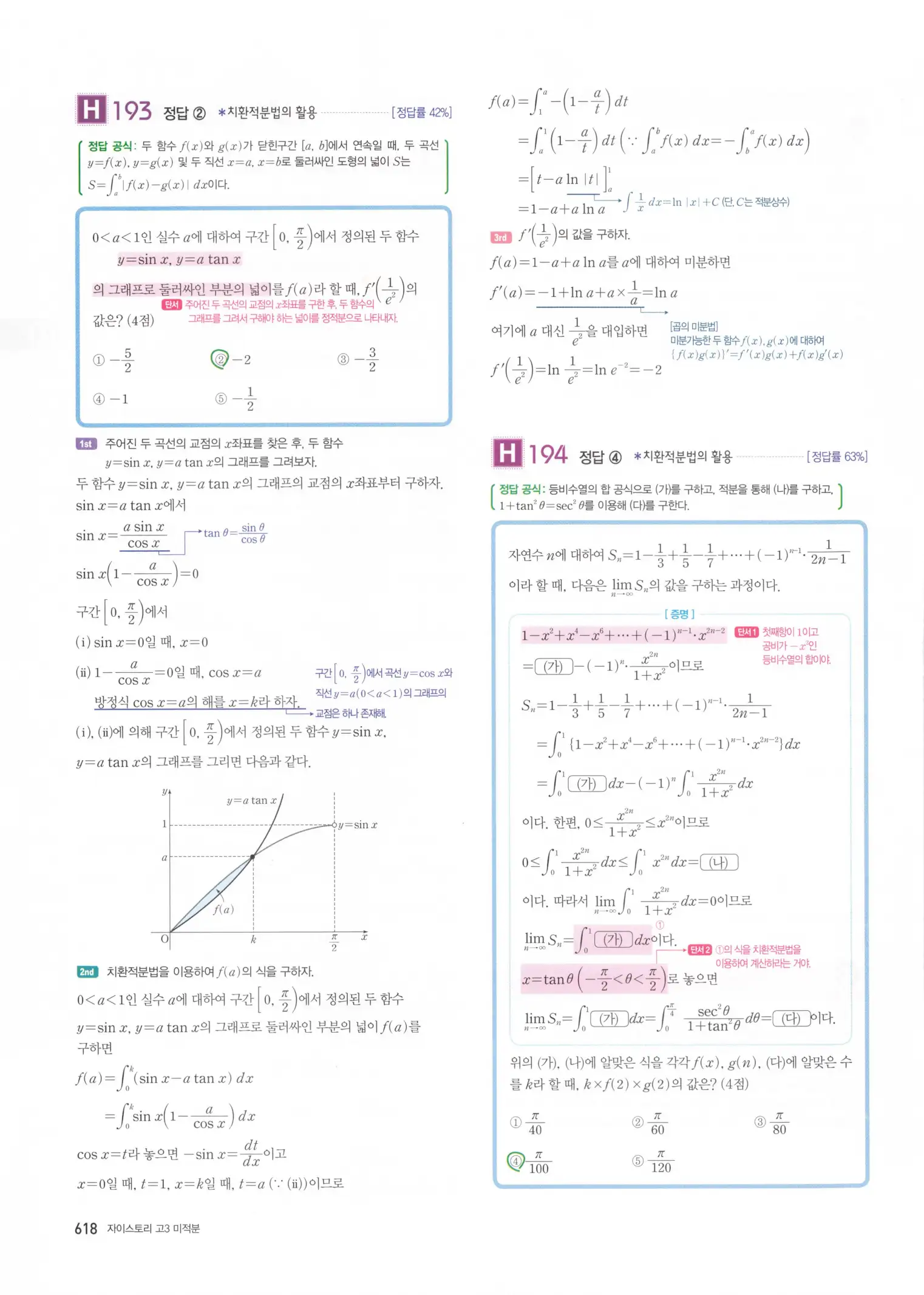 자이스토리 고3 미적분 해설2 220