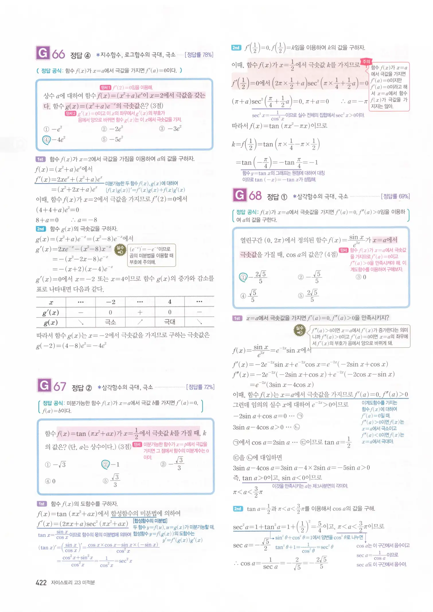 자이스토리 고3 미적분 해설2 24