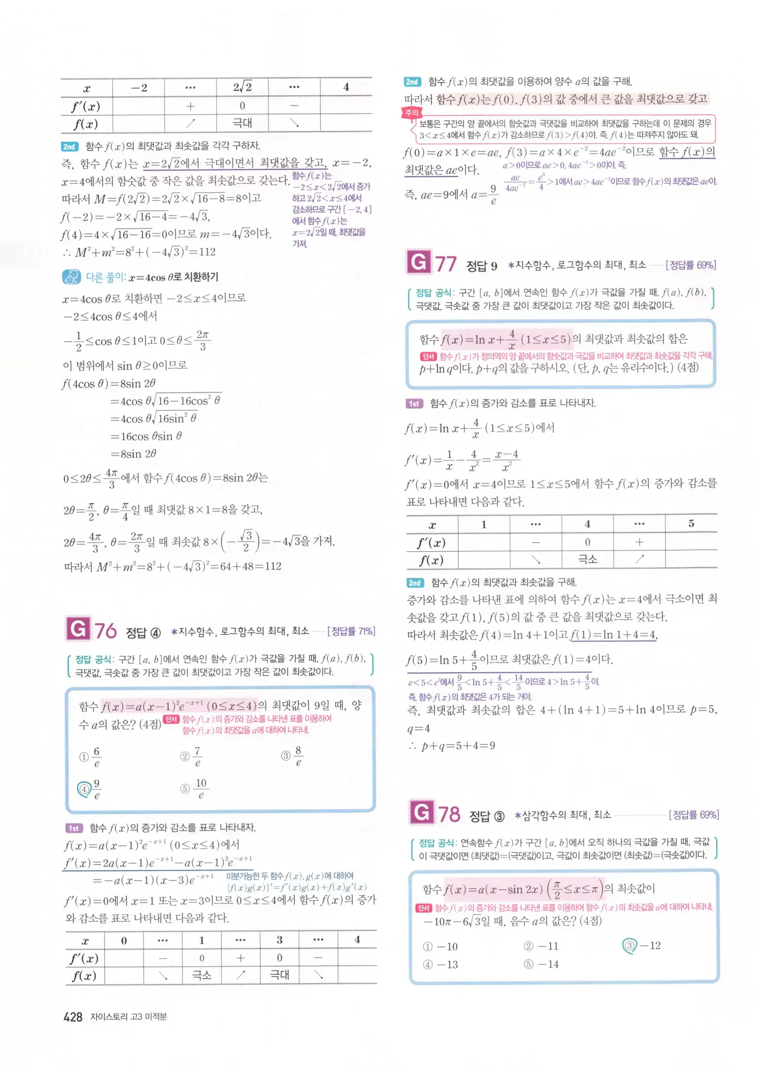 자이스토리 고3 미적분 해설2 30
