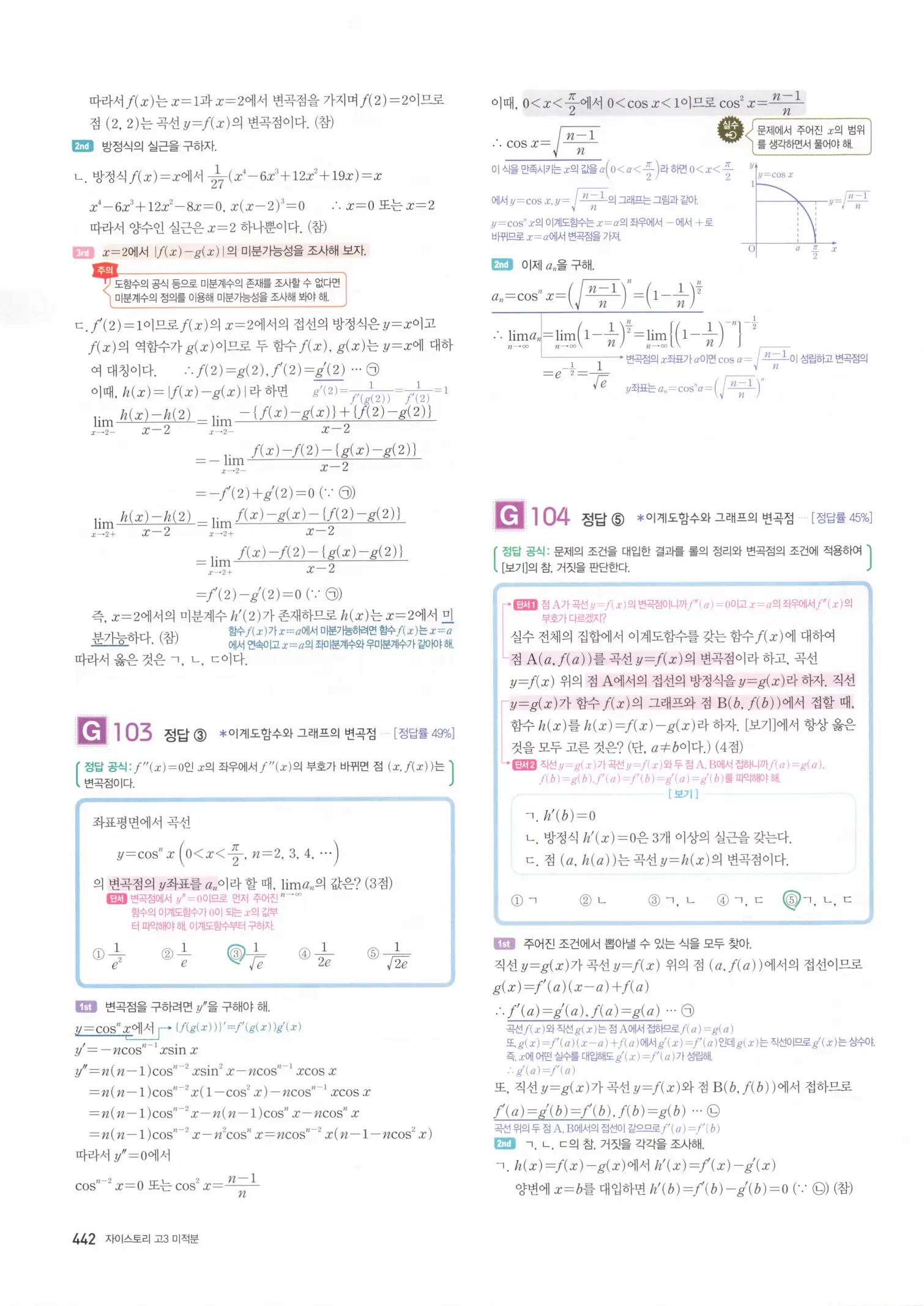 자이스토리 고3 미적분 해설2 44