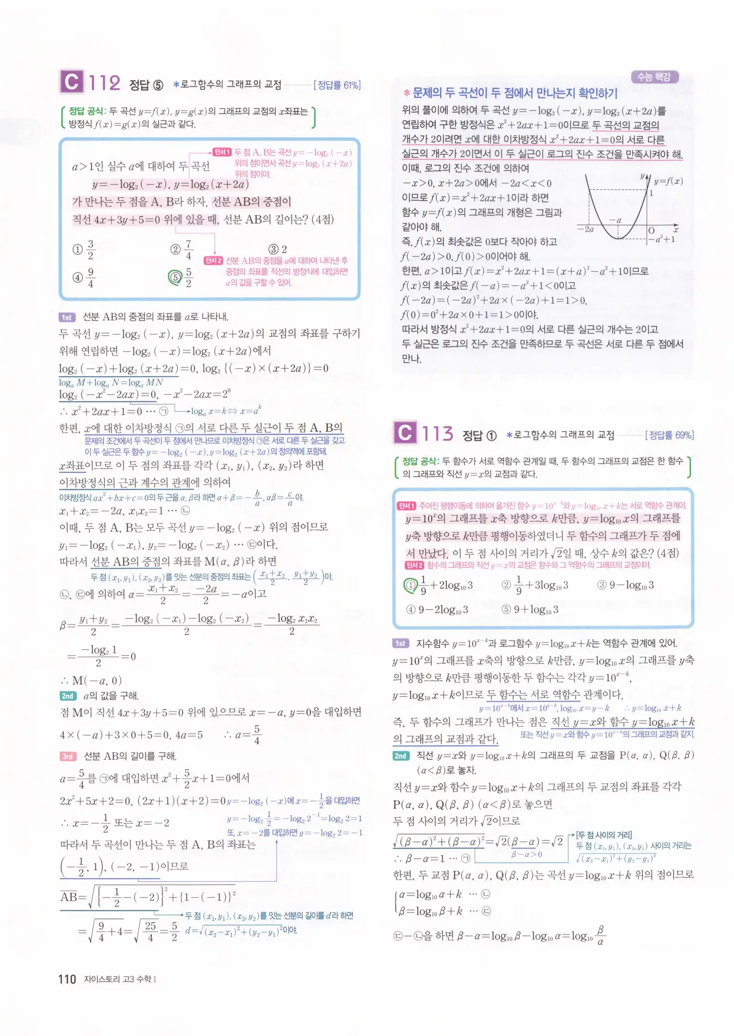 자이스토리 고3 수학1 해설 112
