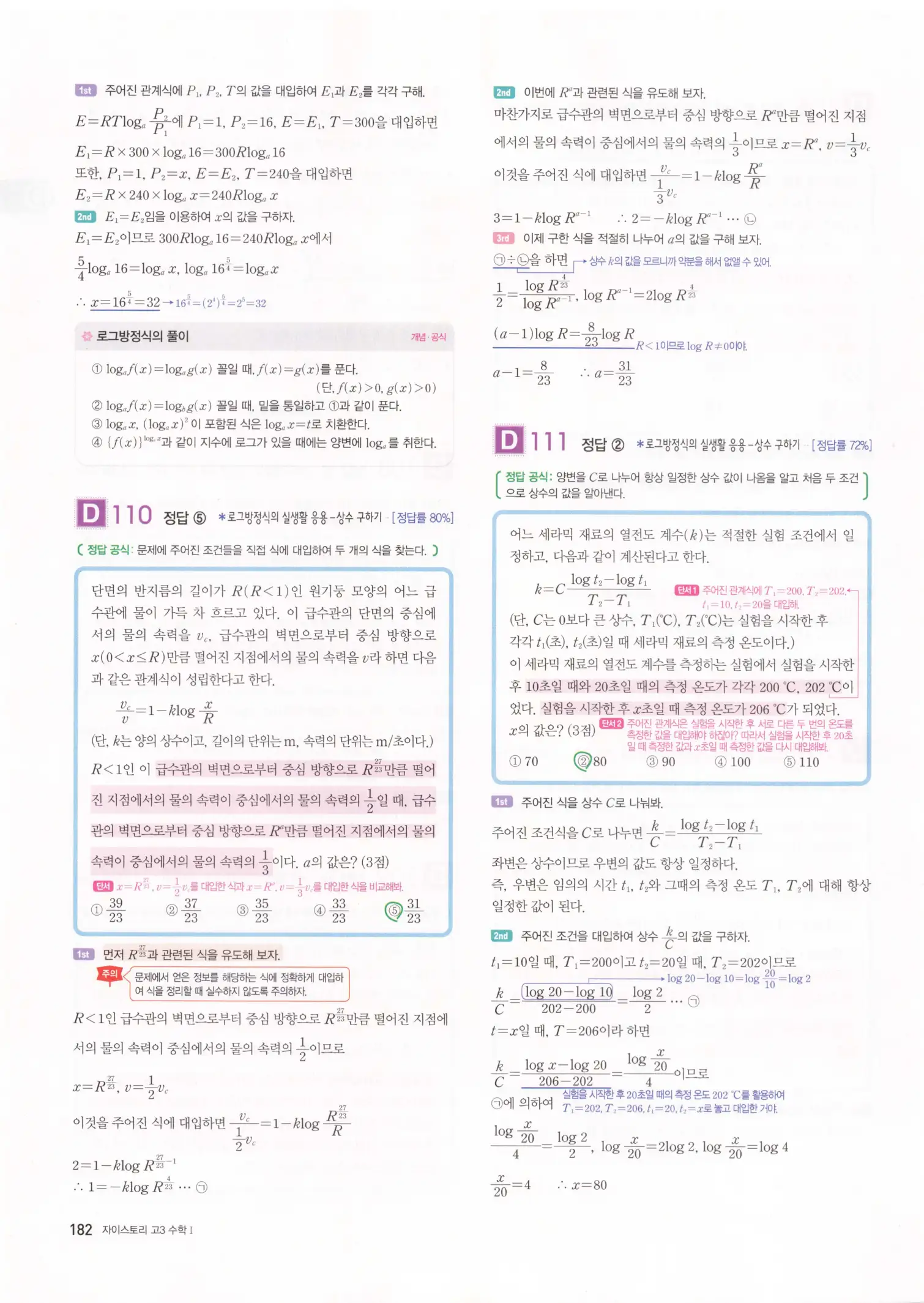 자이스토리 고3 수학1 해설 184