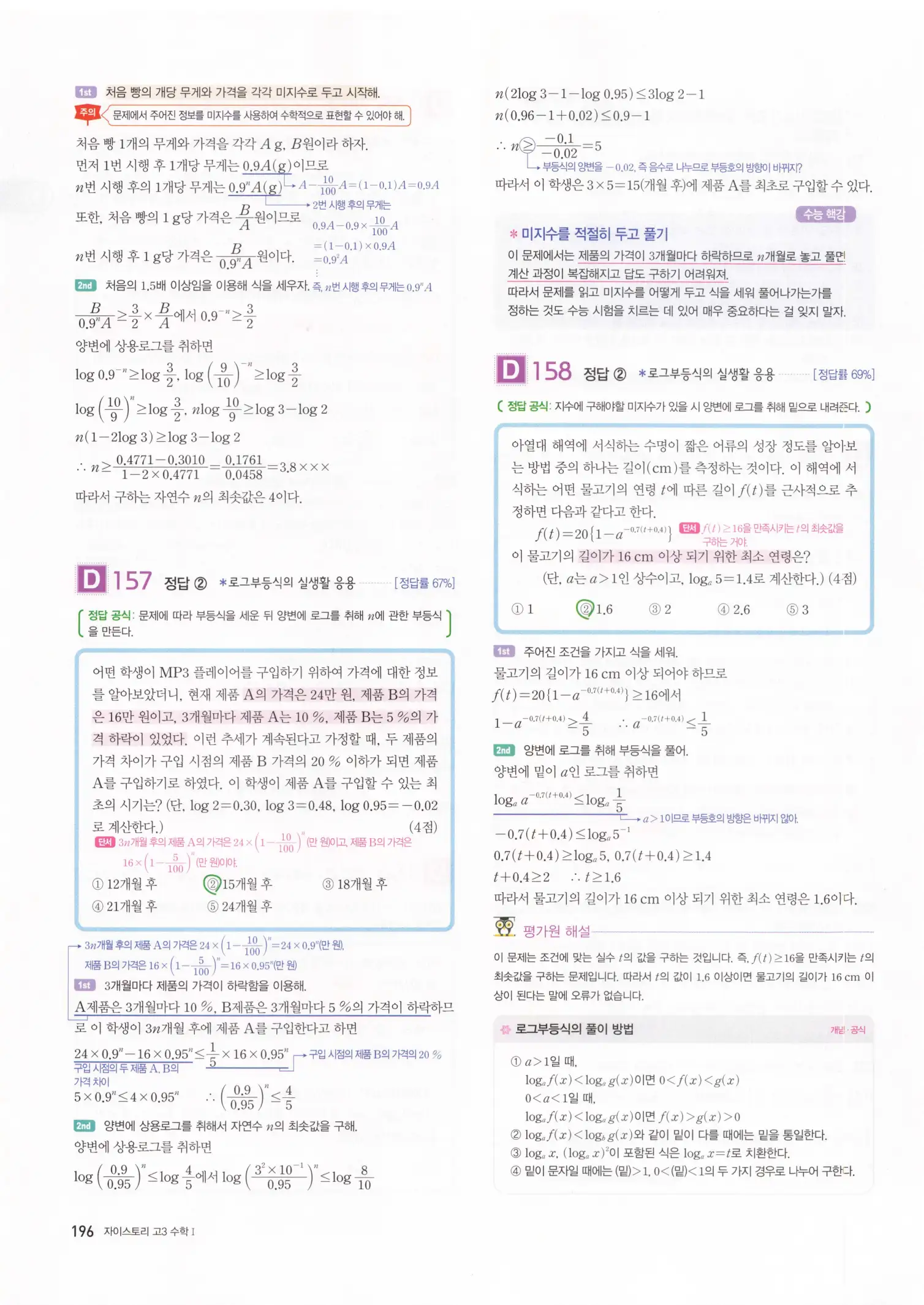 자이스토리 고3 수학1 해설 198
