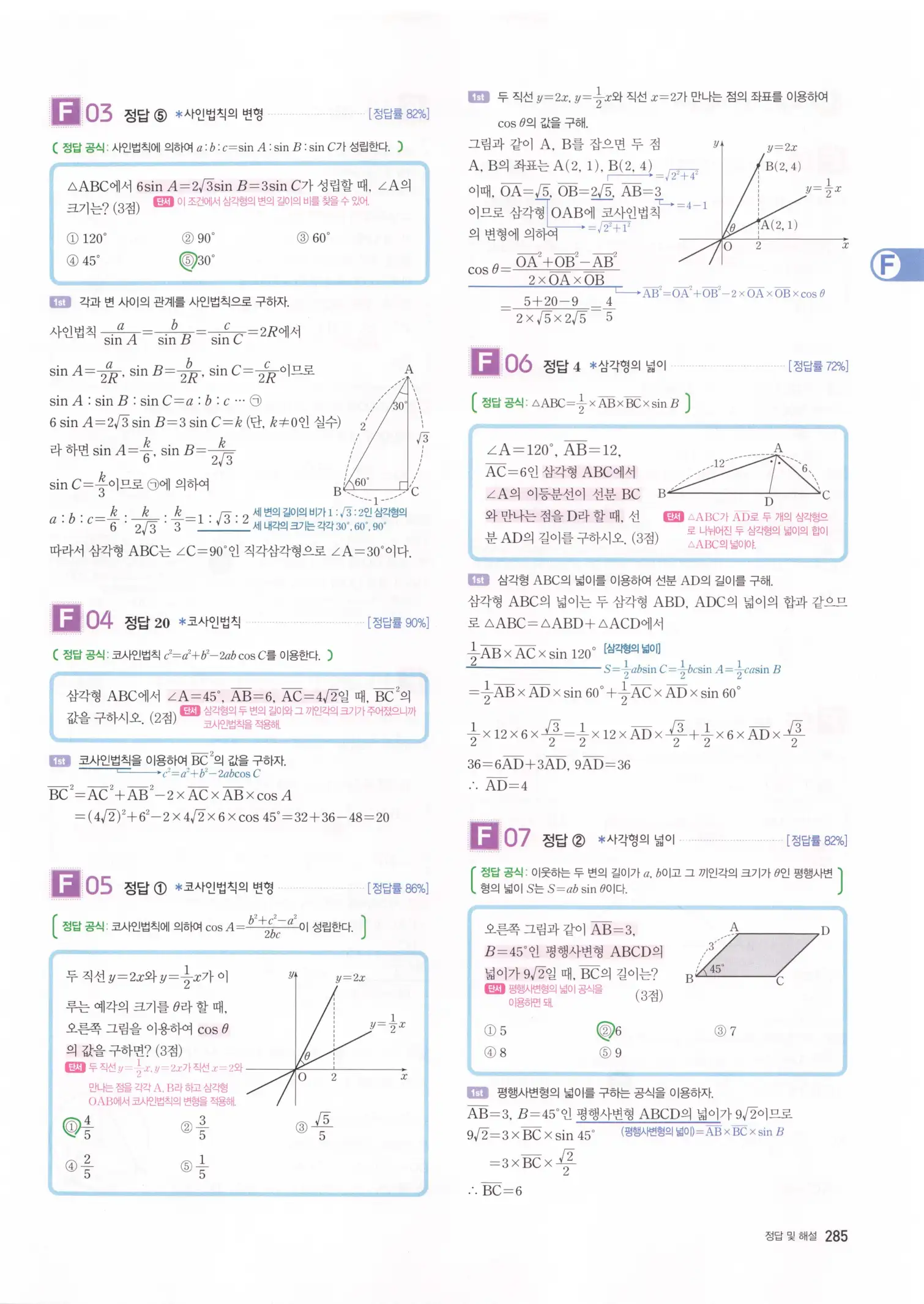 자이스토리 고3 수학1 해설 287