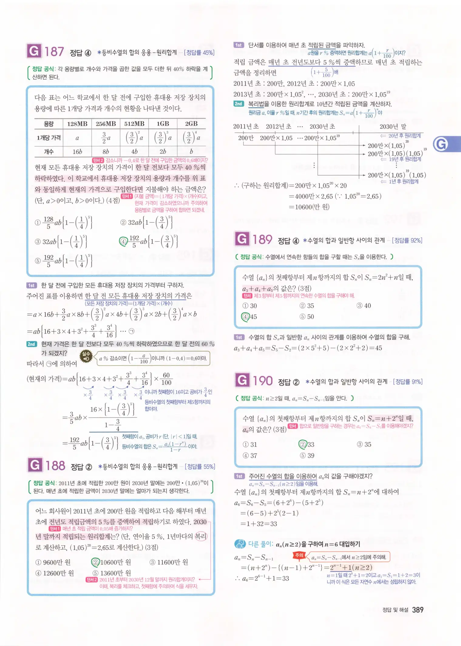 자이스토리 고3 수학1 해설 391