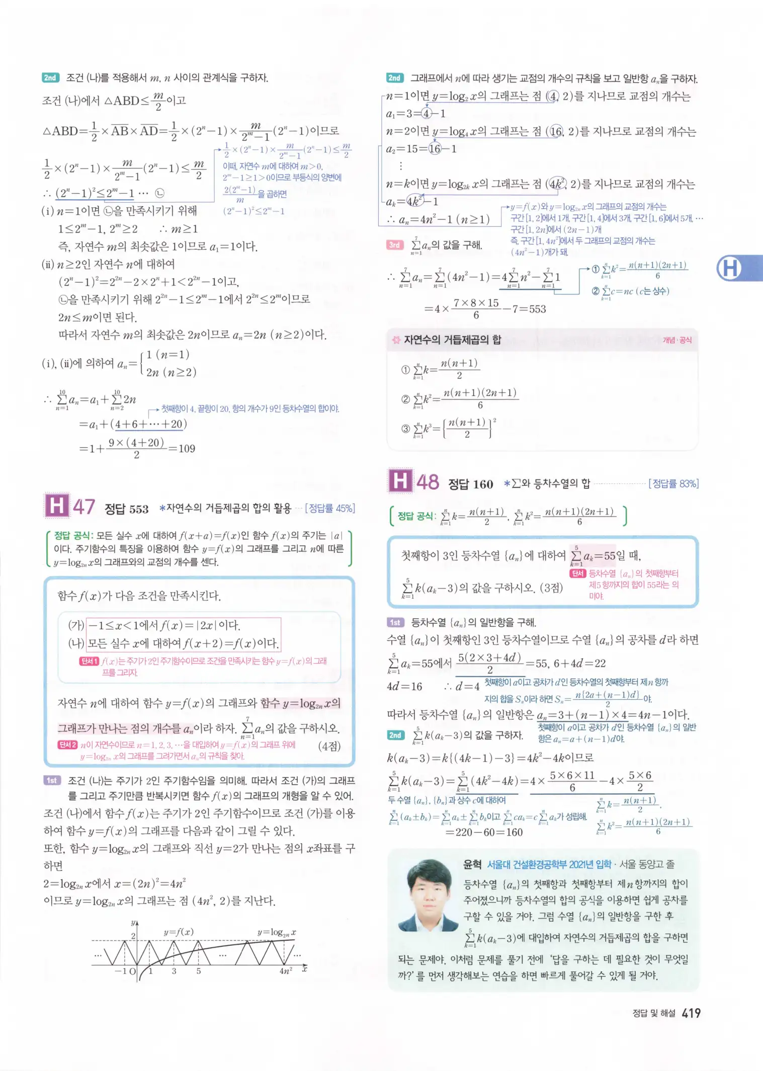 자이스토리 고3 수학1 해설 421