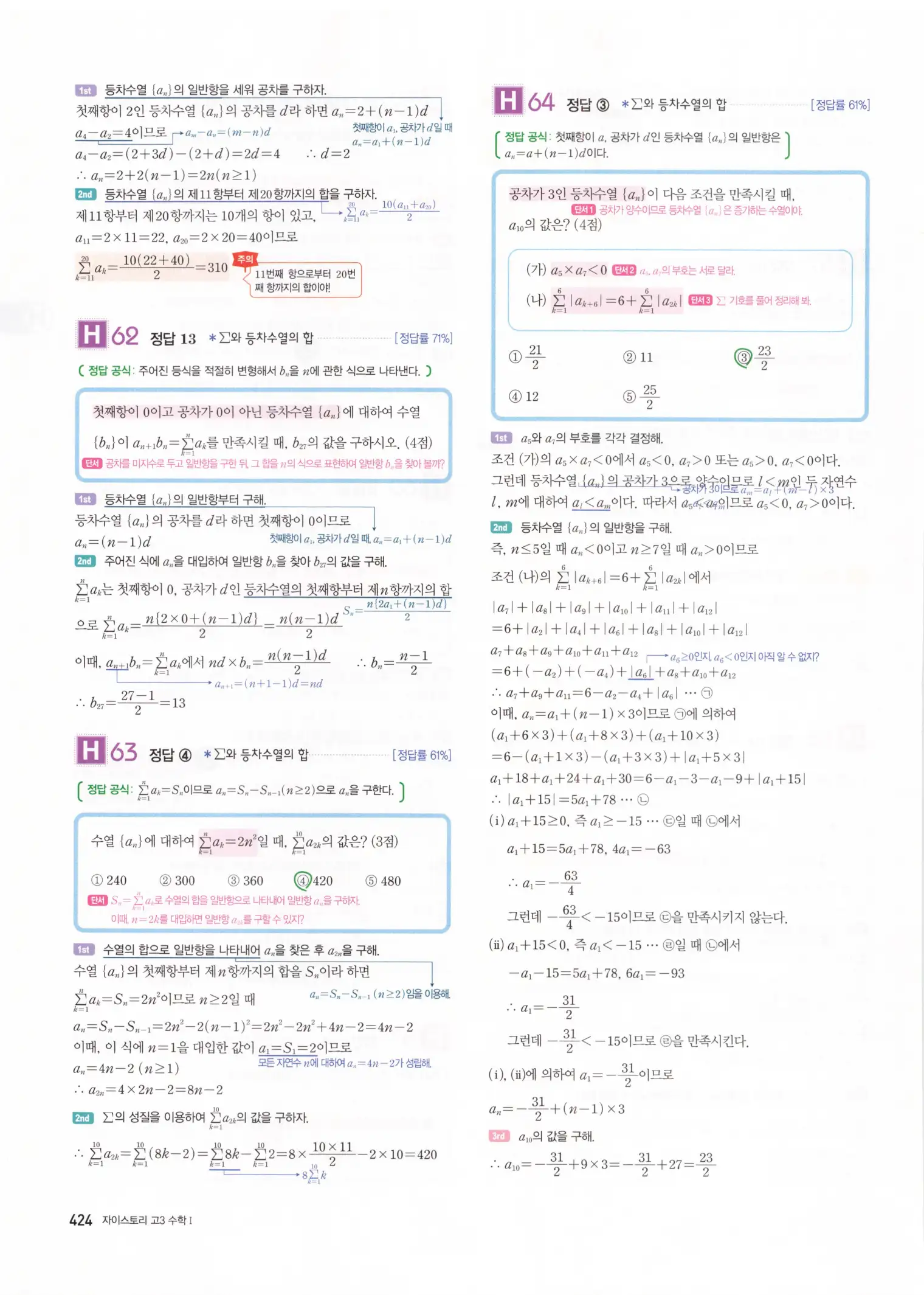 자이스토리 고3 수학1 해설 426