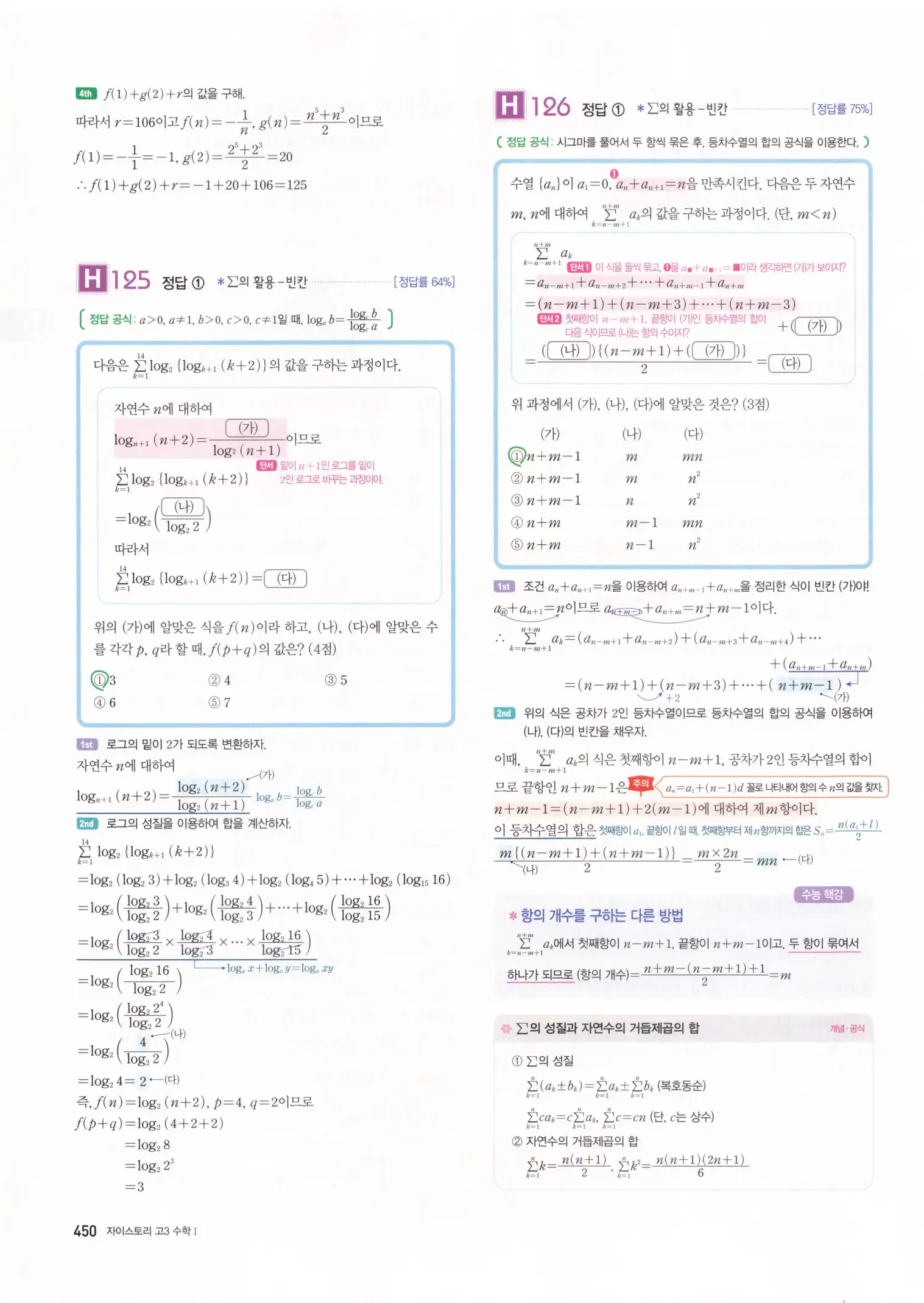 자이스토리 고3 수학1 해설 452