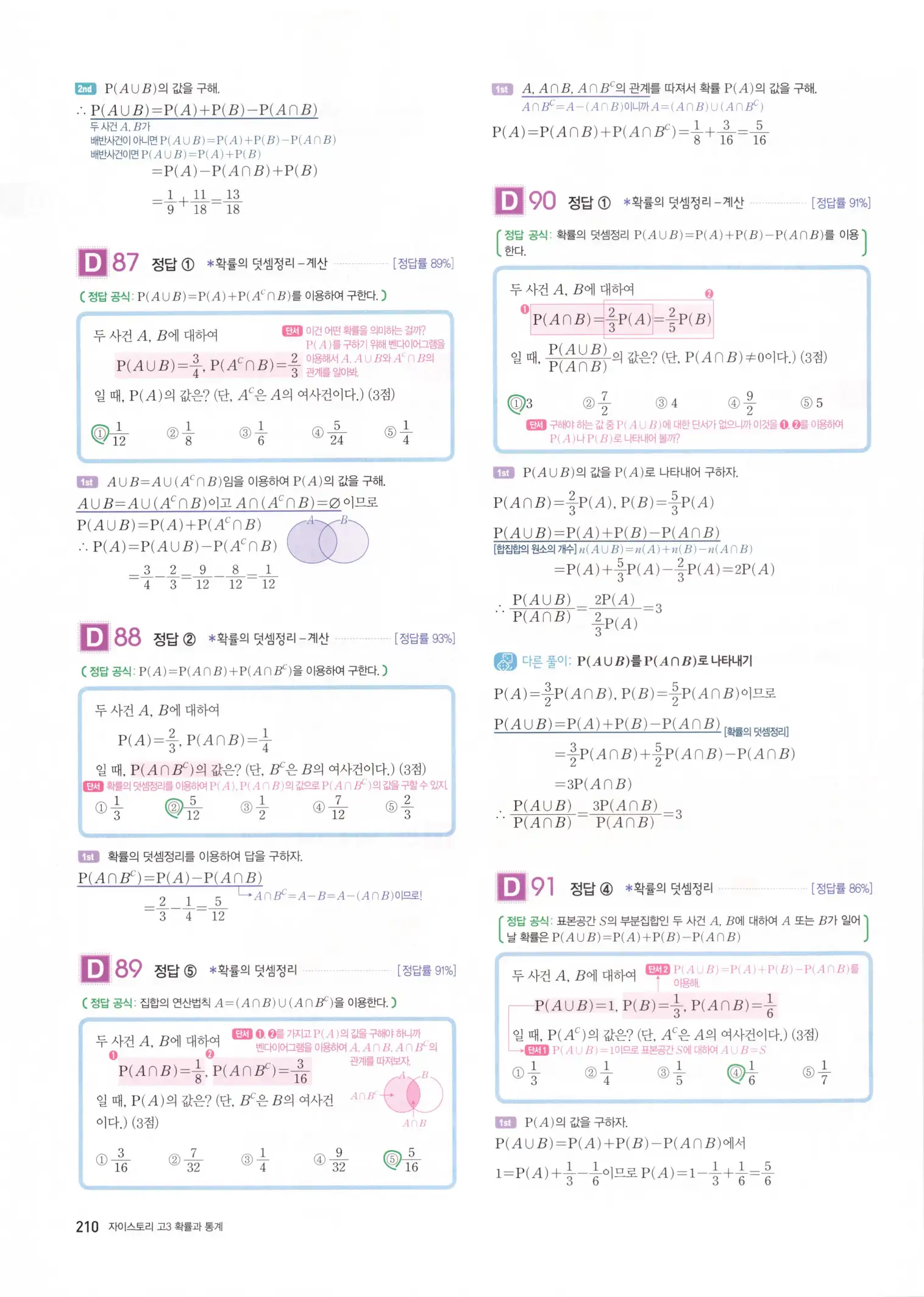 자이스토리 고3 확통 해설 212