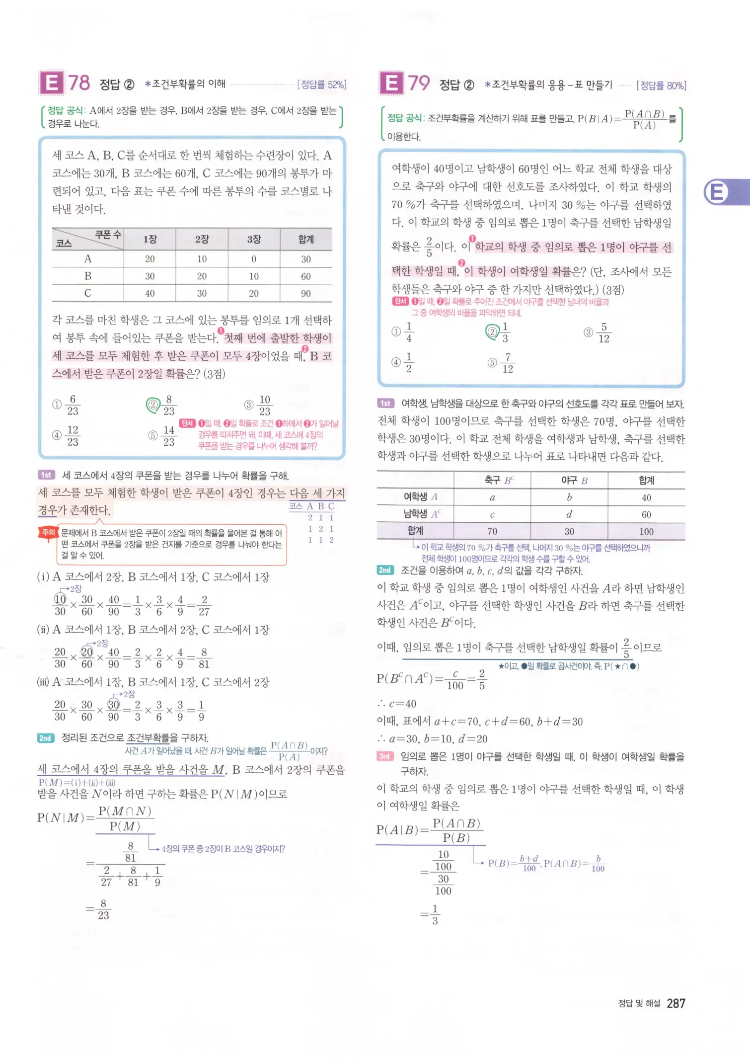 자이스토리 고3 확통 해설 289