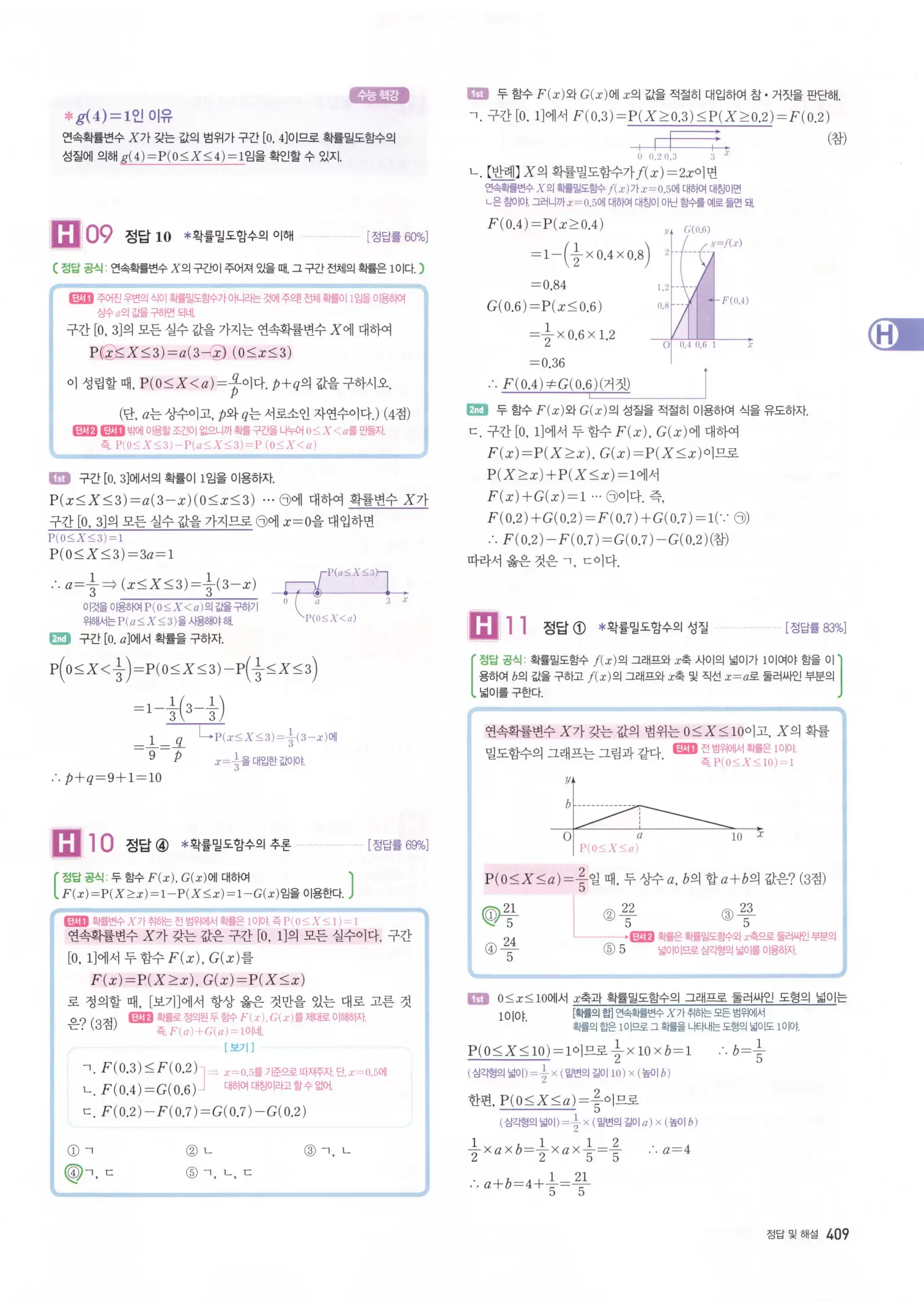 자이스토리 고3 확통 해설 411