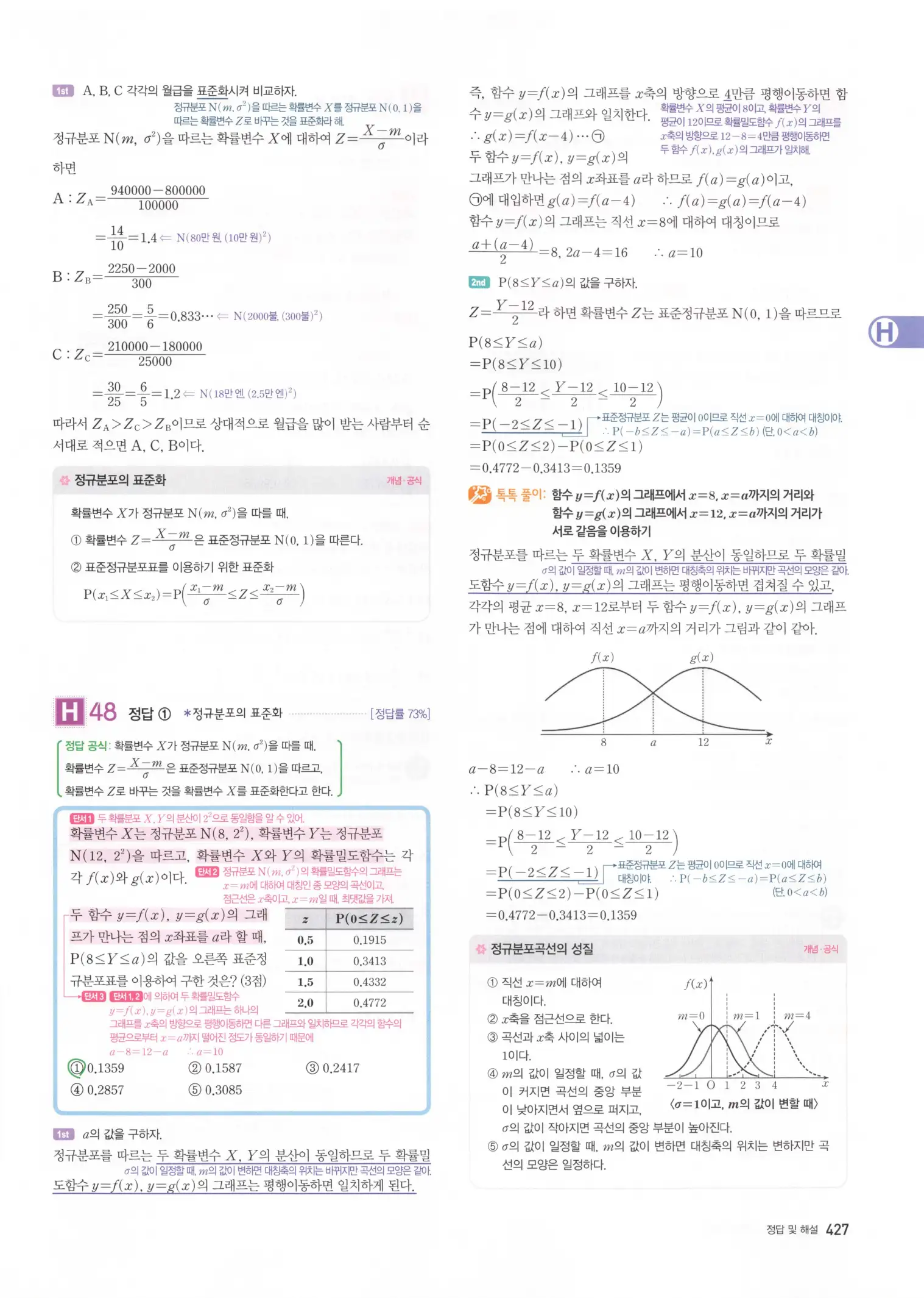 자이스토리 고3 확통 해설 429