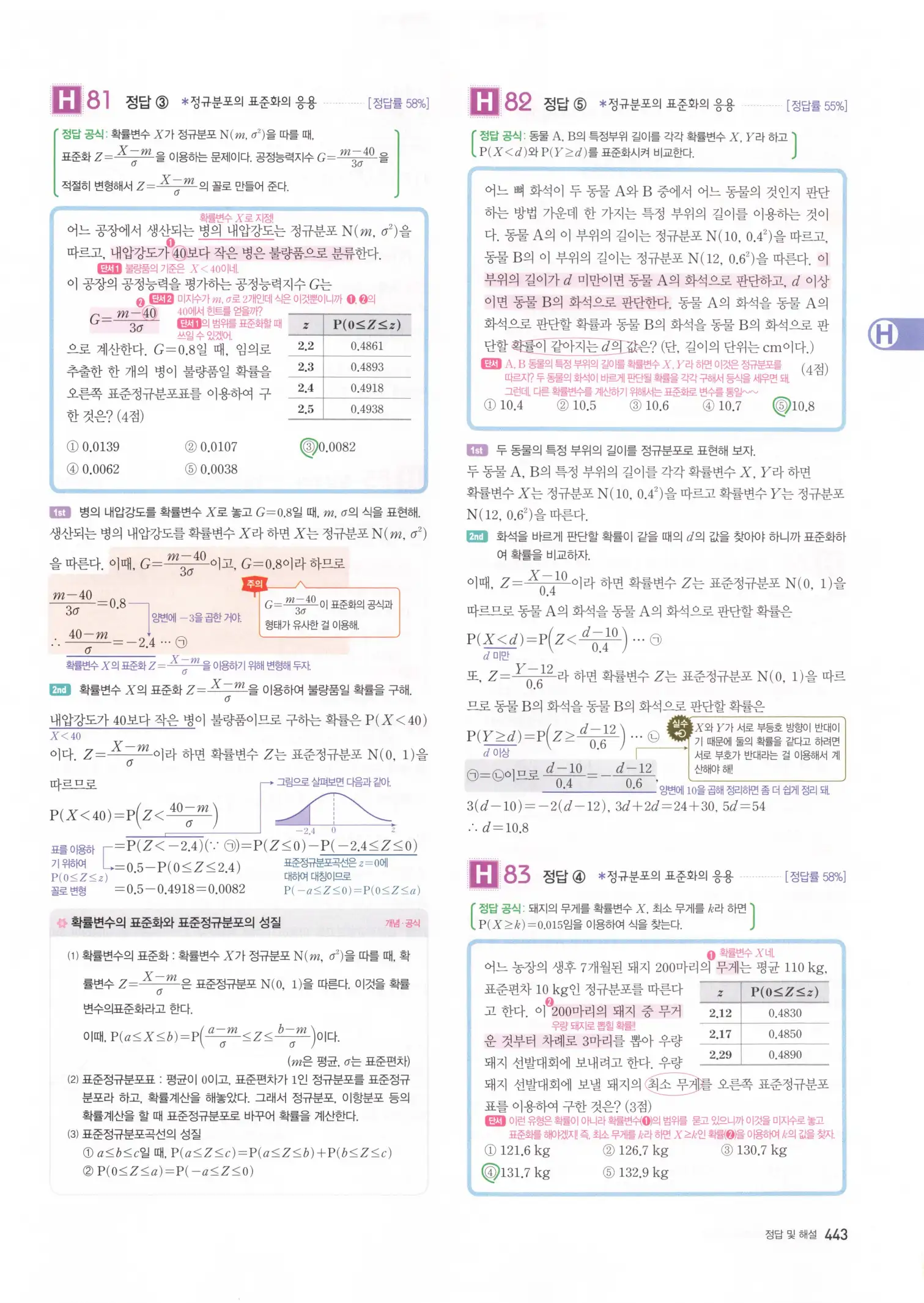 자이스토리 고3 확통 해설 445