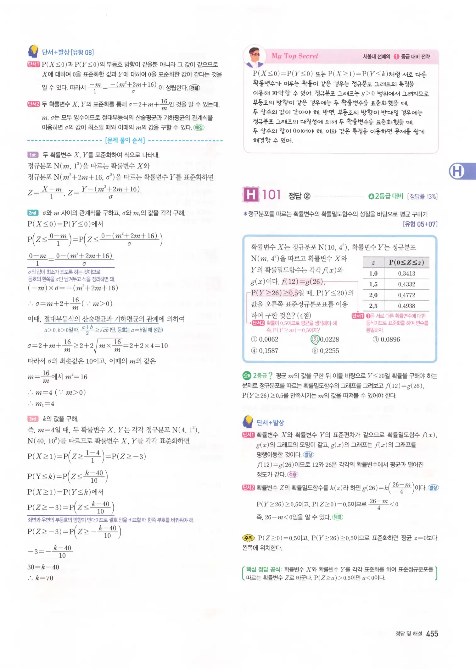 자이스토리 고3 확통 해설 457