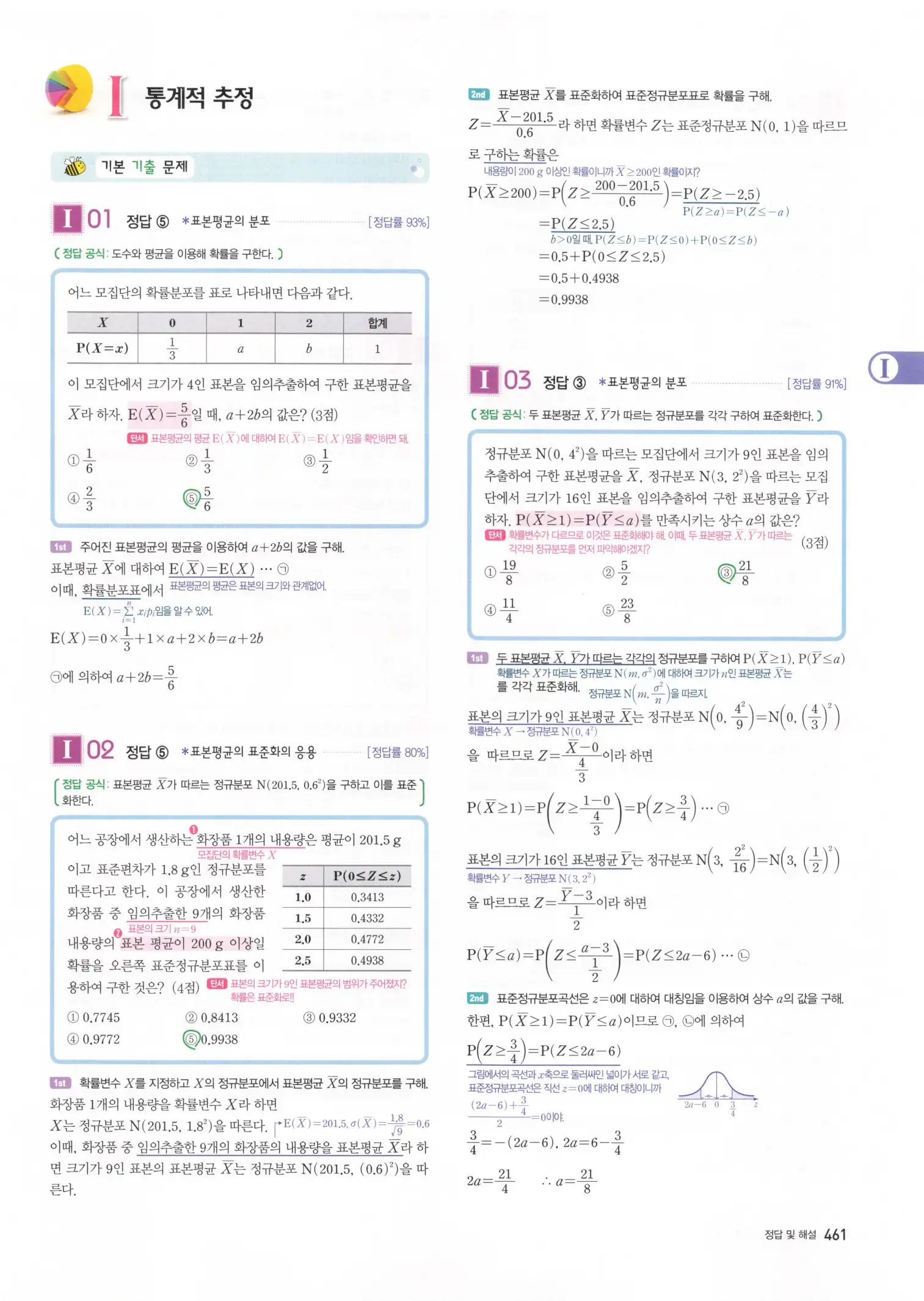자이스토리 고3 확통 해설 463