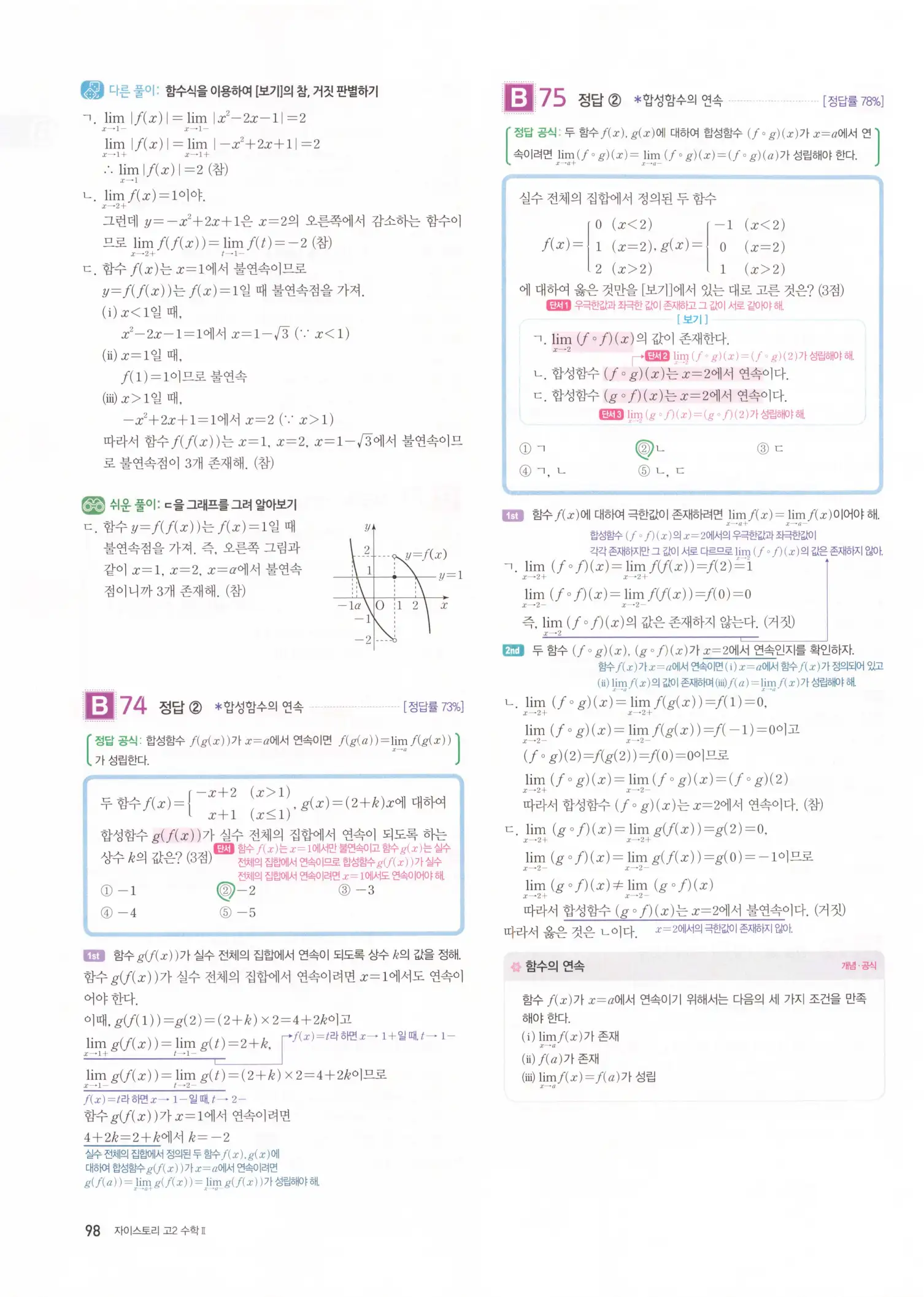 자이스토리 고2 수학2 해설 100