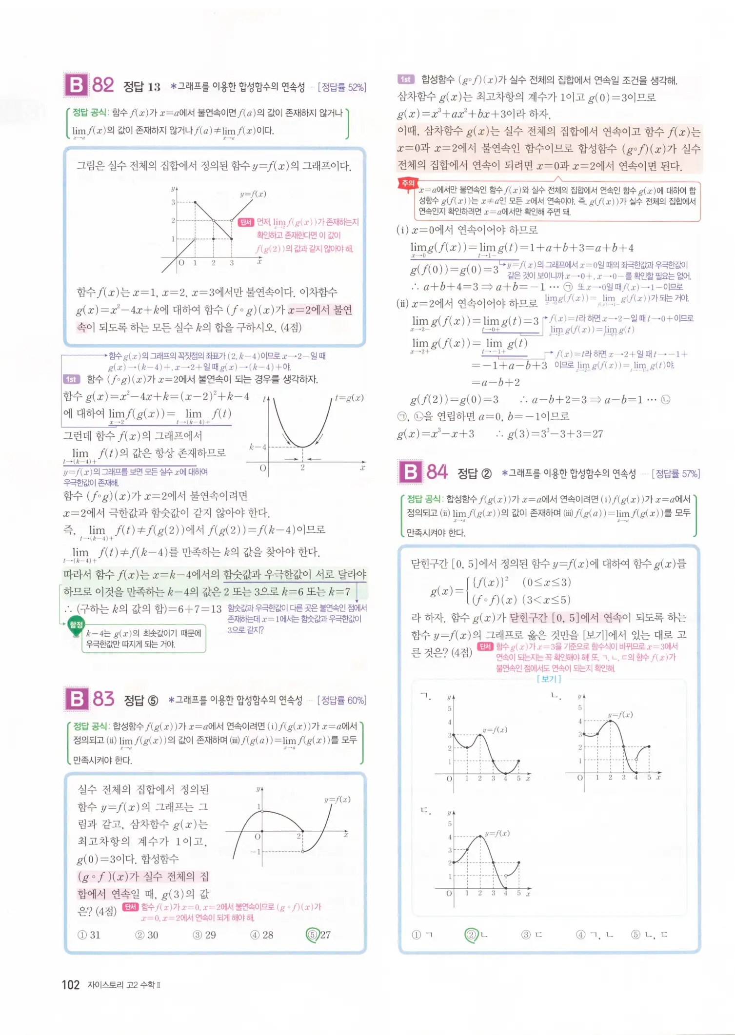 자이스토리 고2 수학2 해설 104