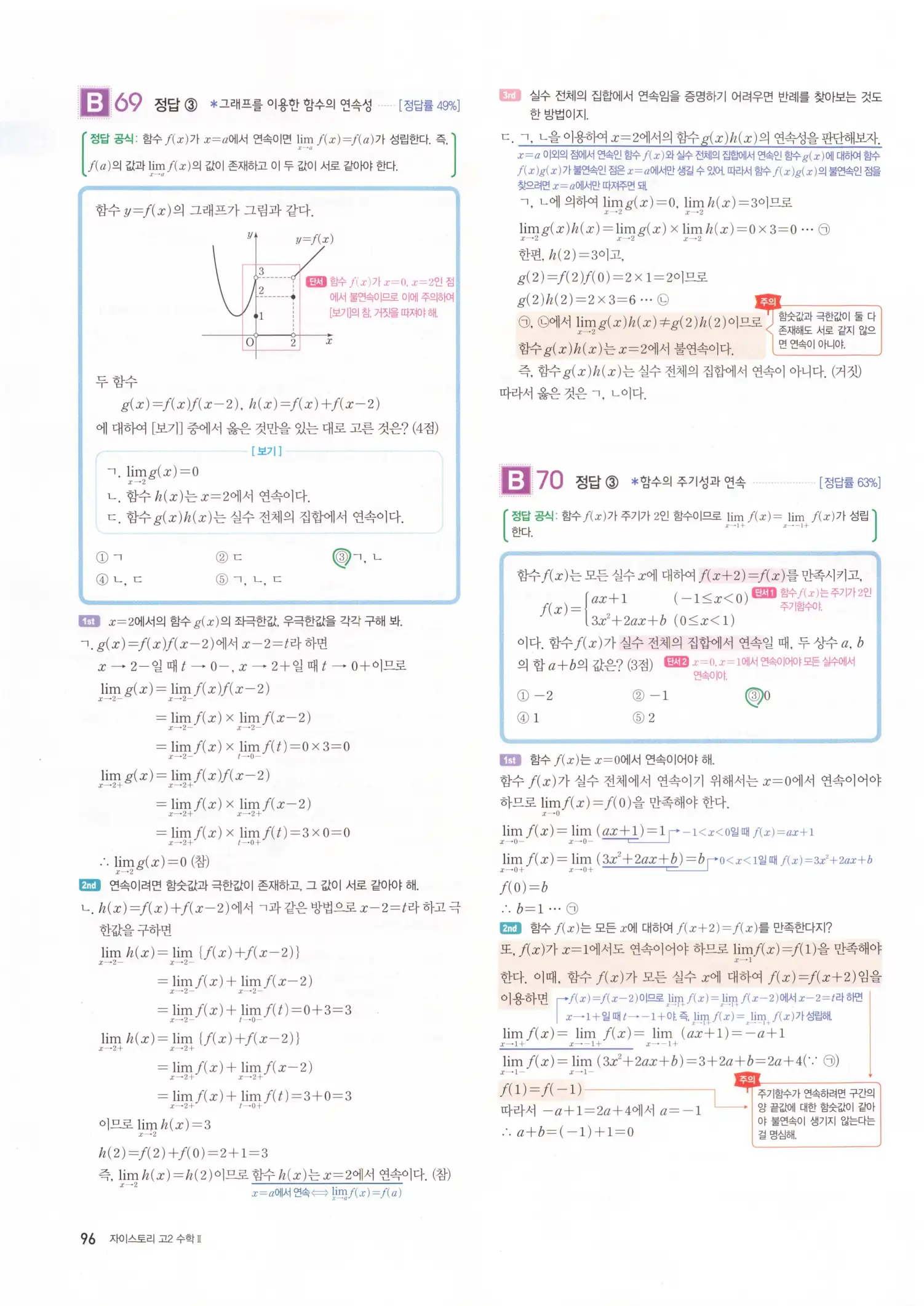 자이스토리 고2 수학2 해설 98