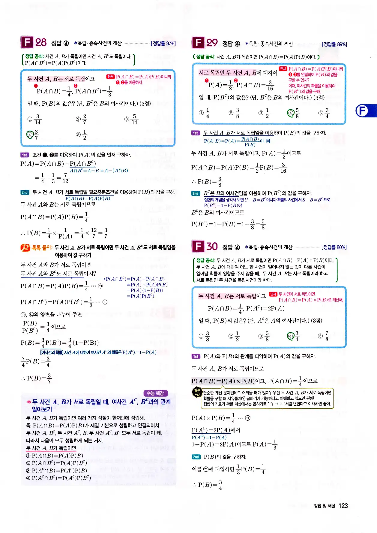 자이스토리 고2 확통 답지 125페이지