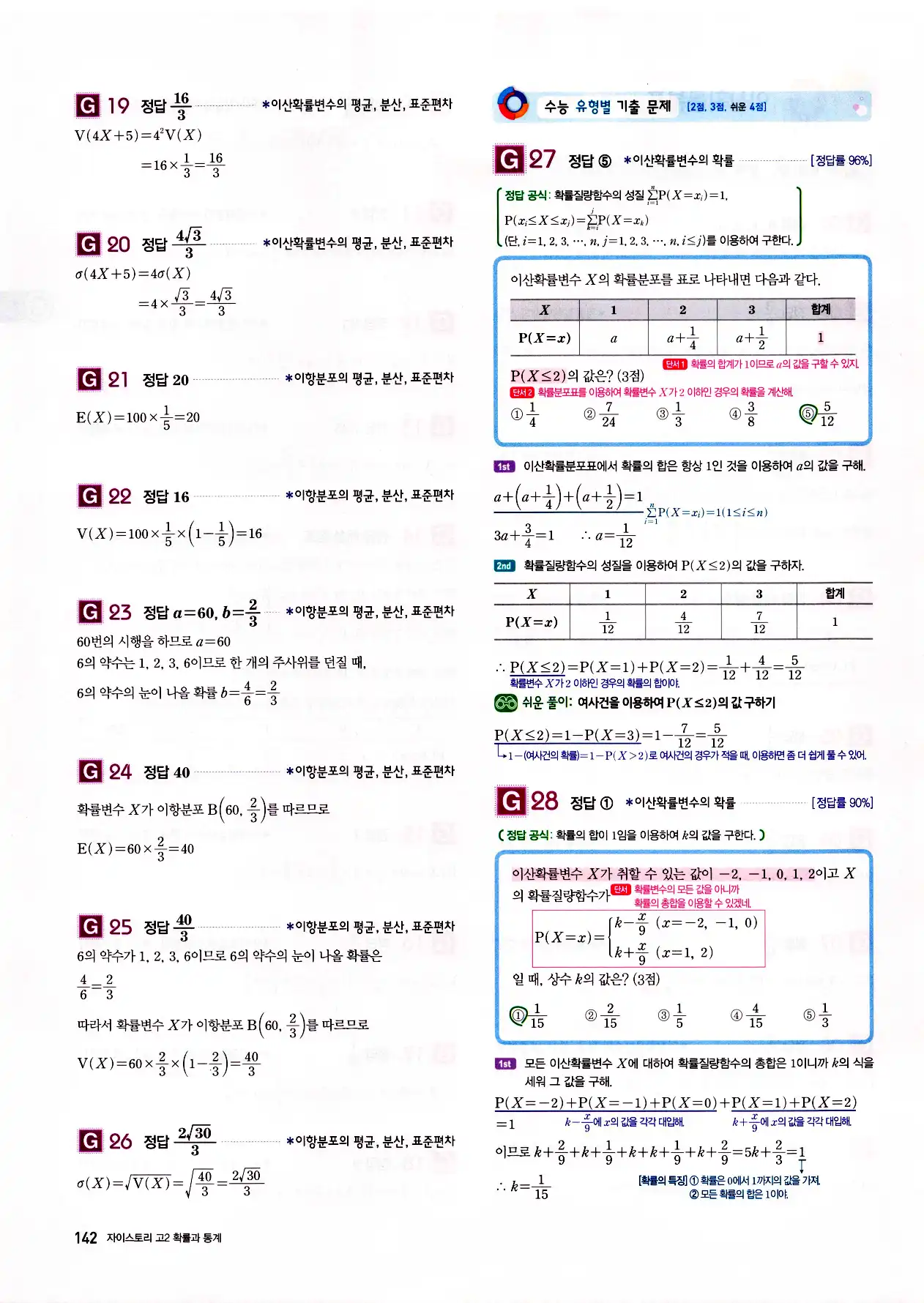 자이스토리 고2 확통 답지 144페이지