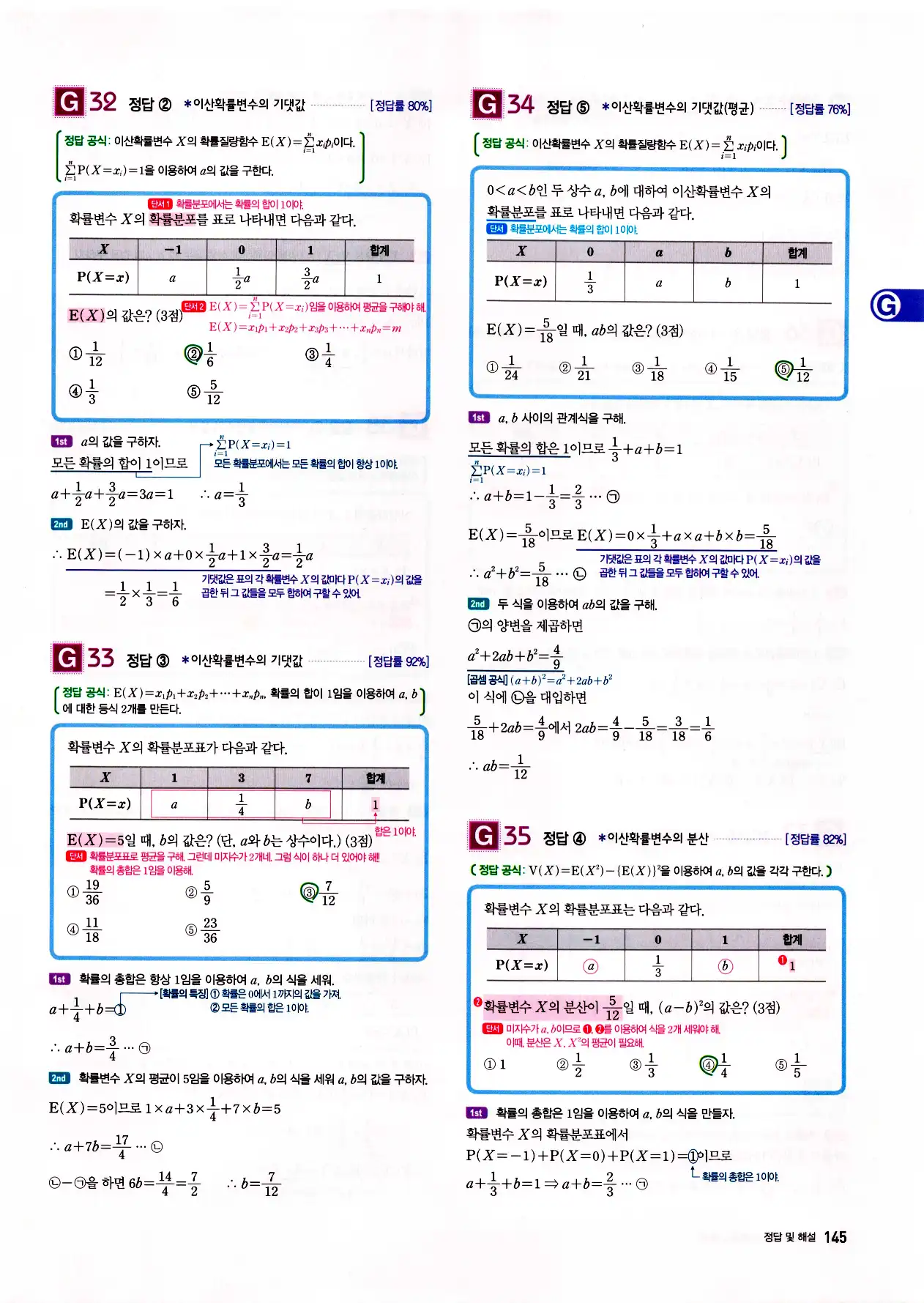 자이스토리 고2 확통 답지 147페이지