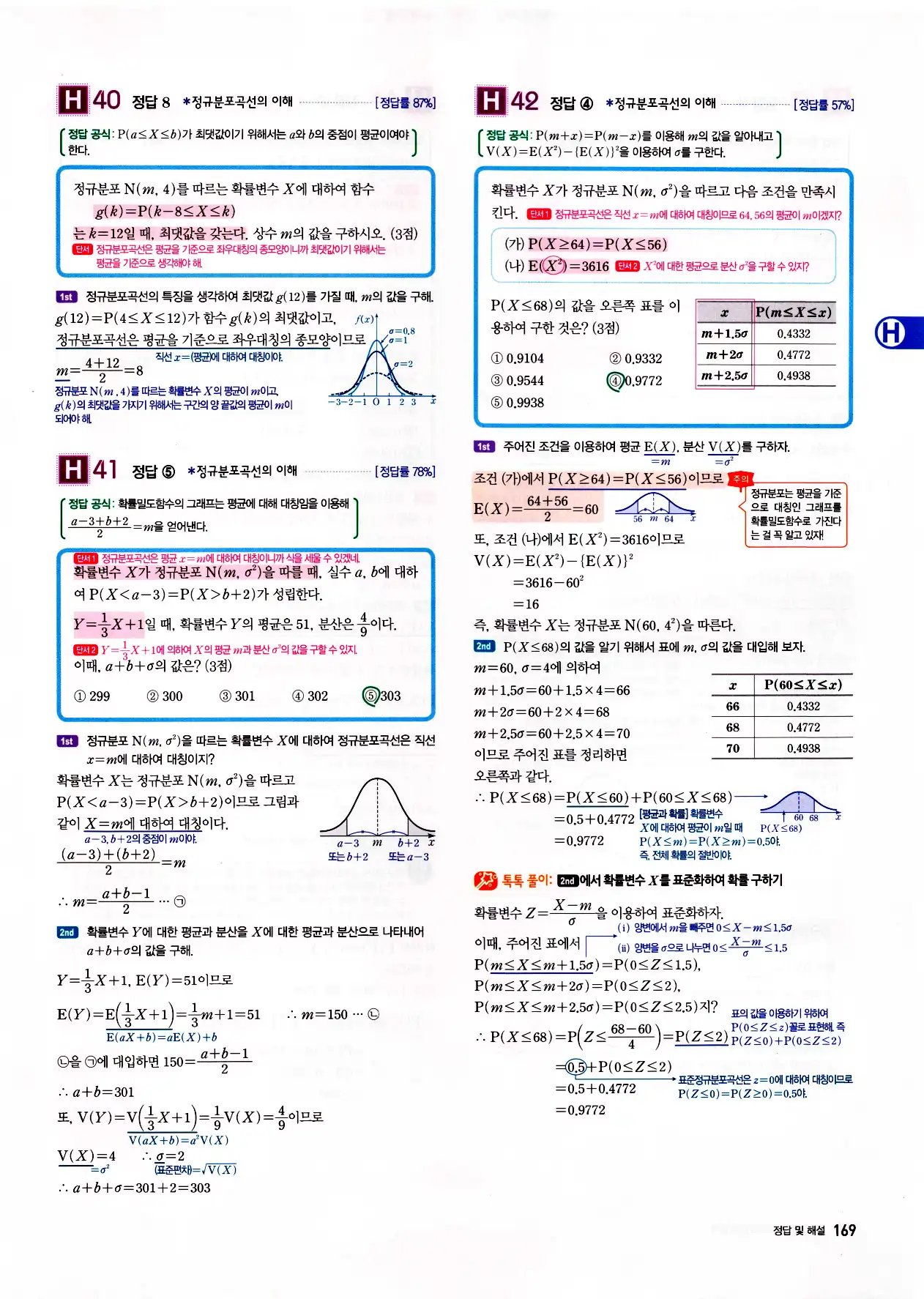 자이스토리 고2 확통 답지 171페이지