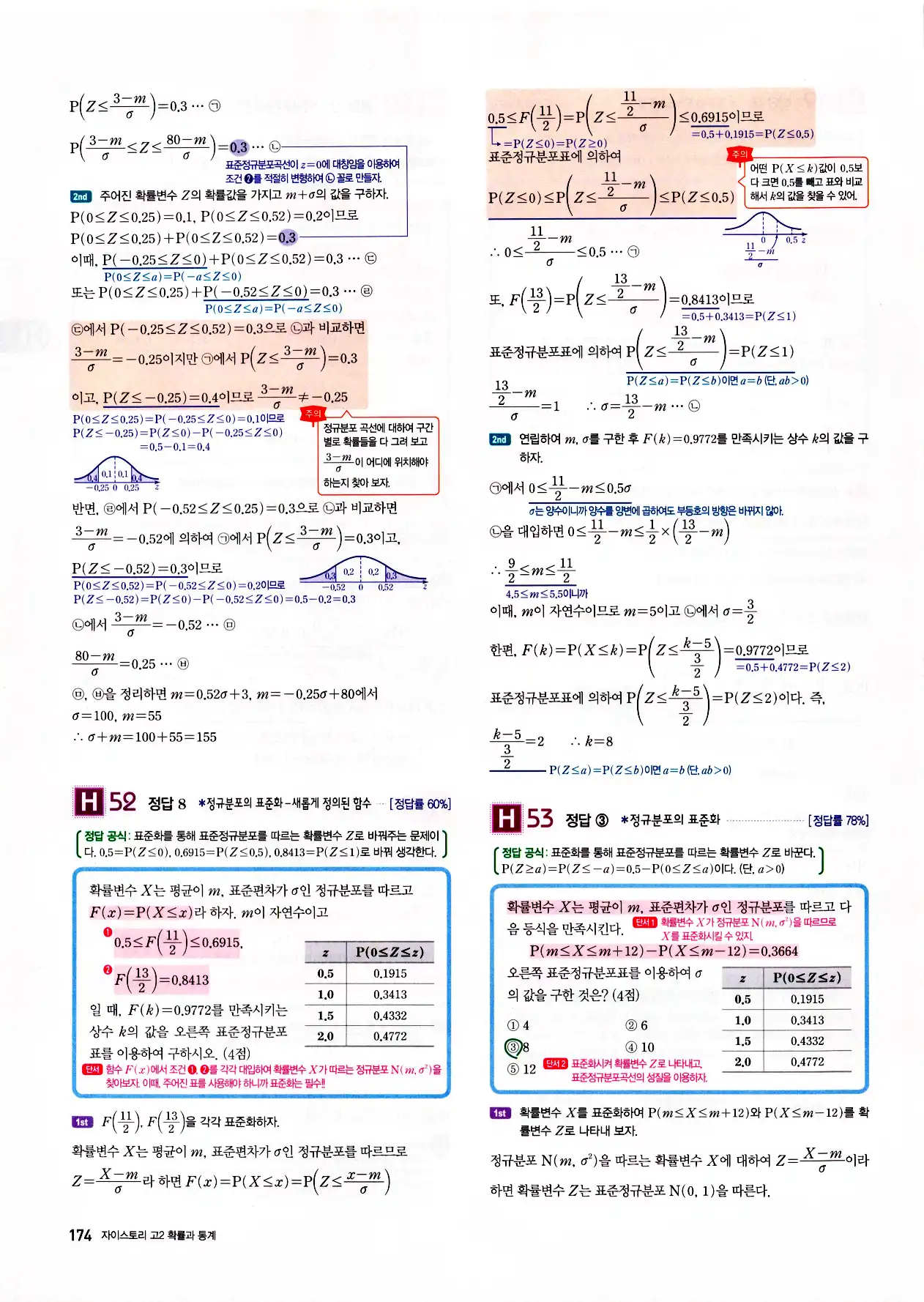 자이스토리 고2 확통 답지 176페이지