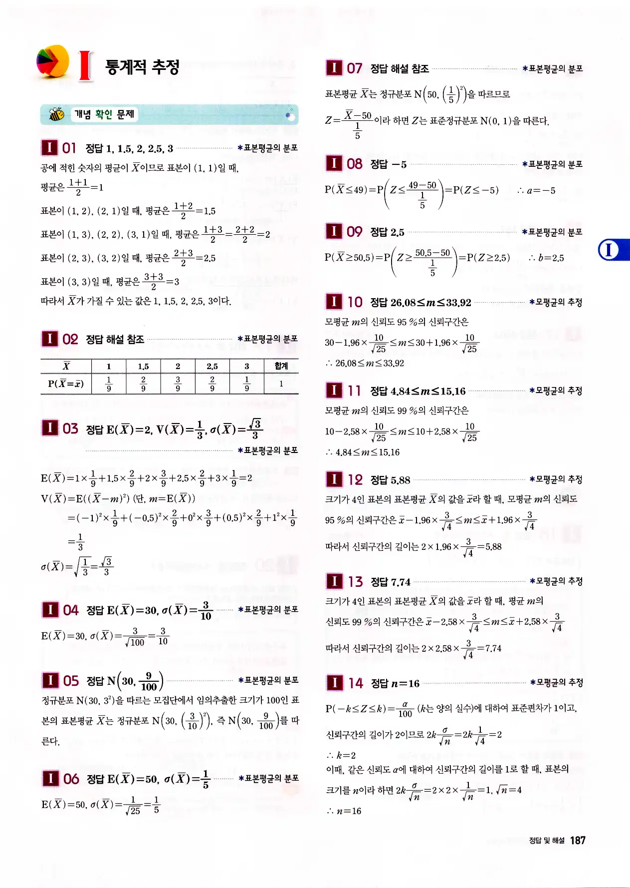 자이스토리 고2 확통 답지 189페이지