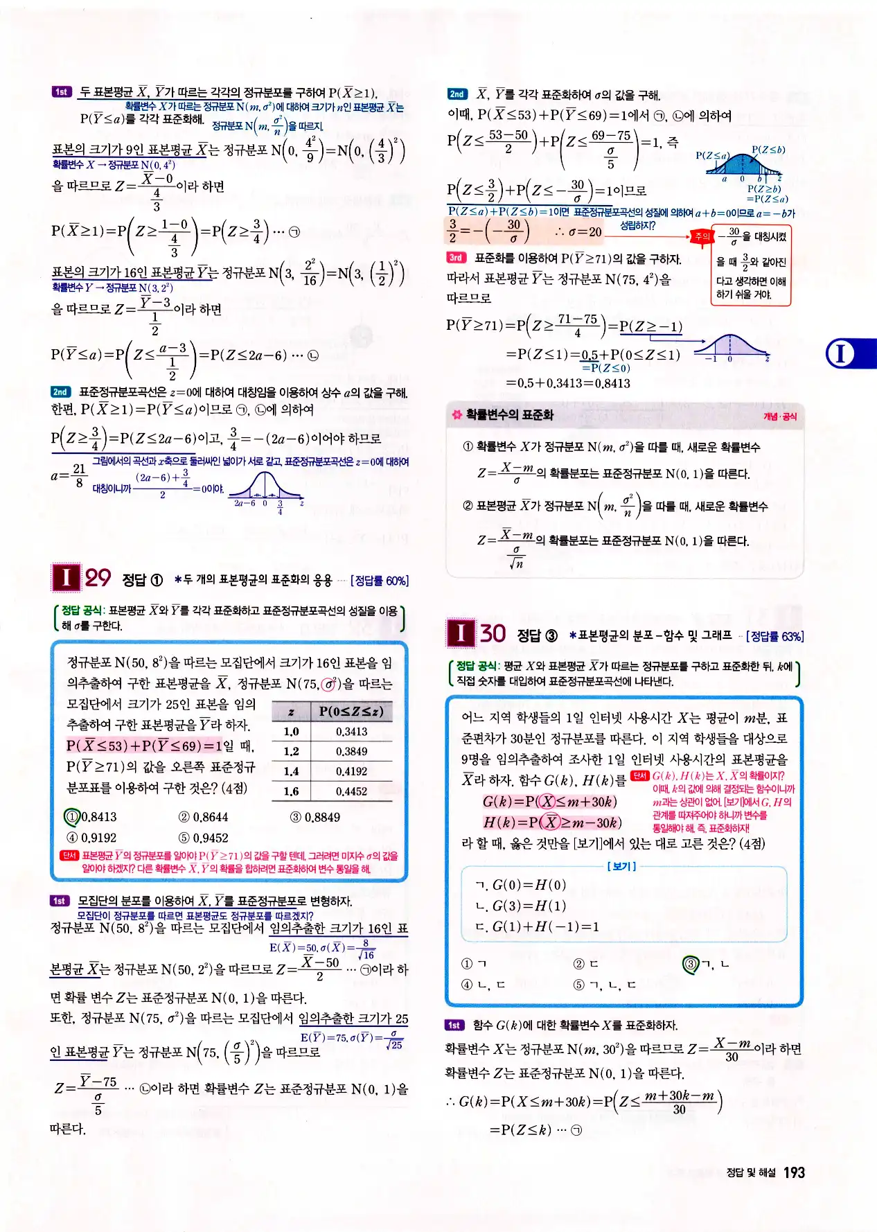 자이스토리 고2 확통 답지 195페이지