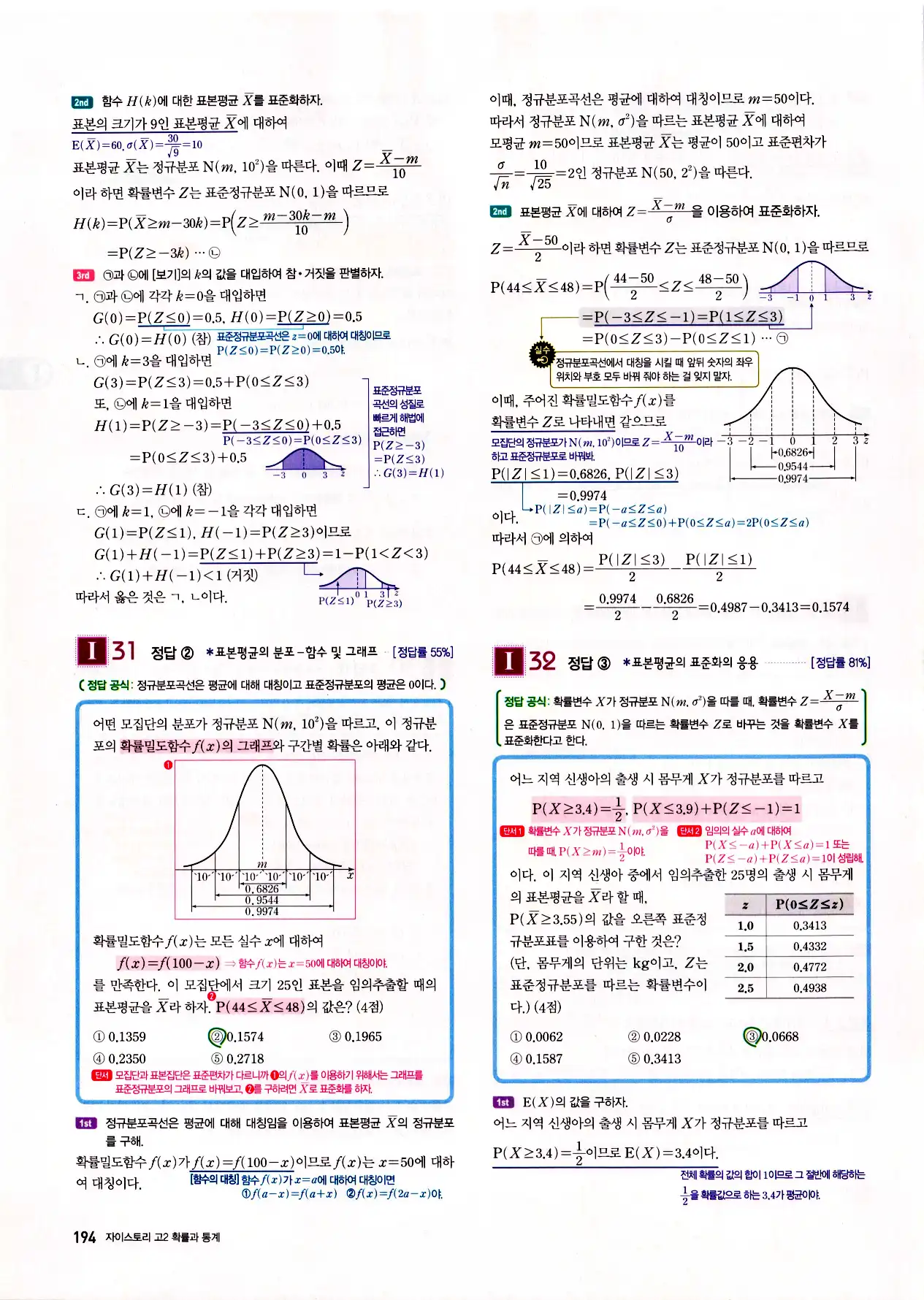 자이스토리 고2 확통 답지 196페이지