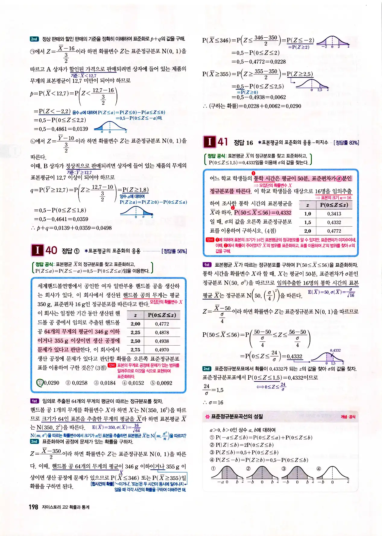 자이스토리 고2 확통 답지 200페이지