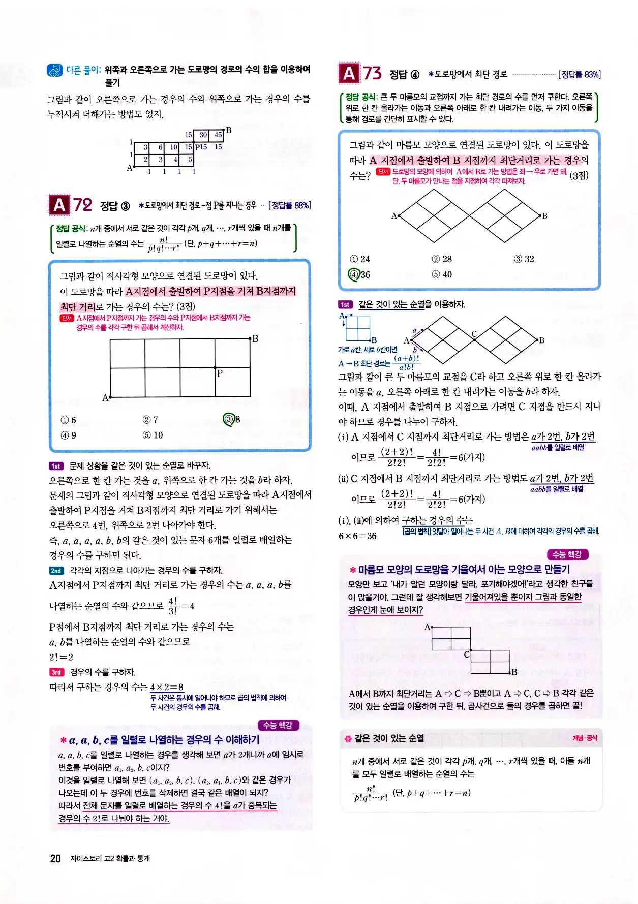 자이스토리 고2 확통 답지 해설 22