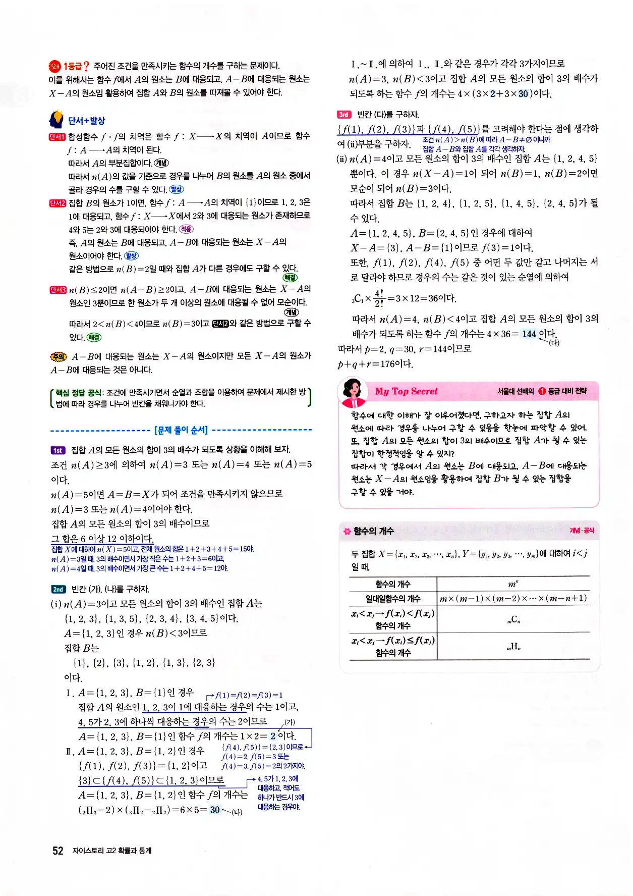 자이스토리 고2 확통 답지 해설 54