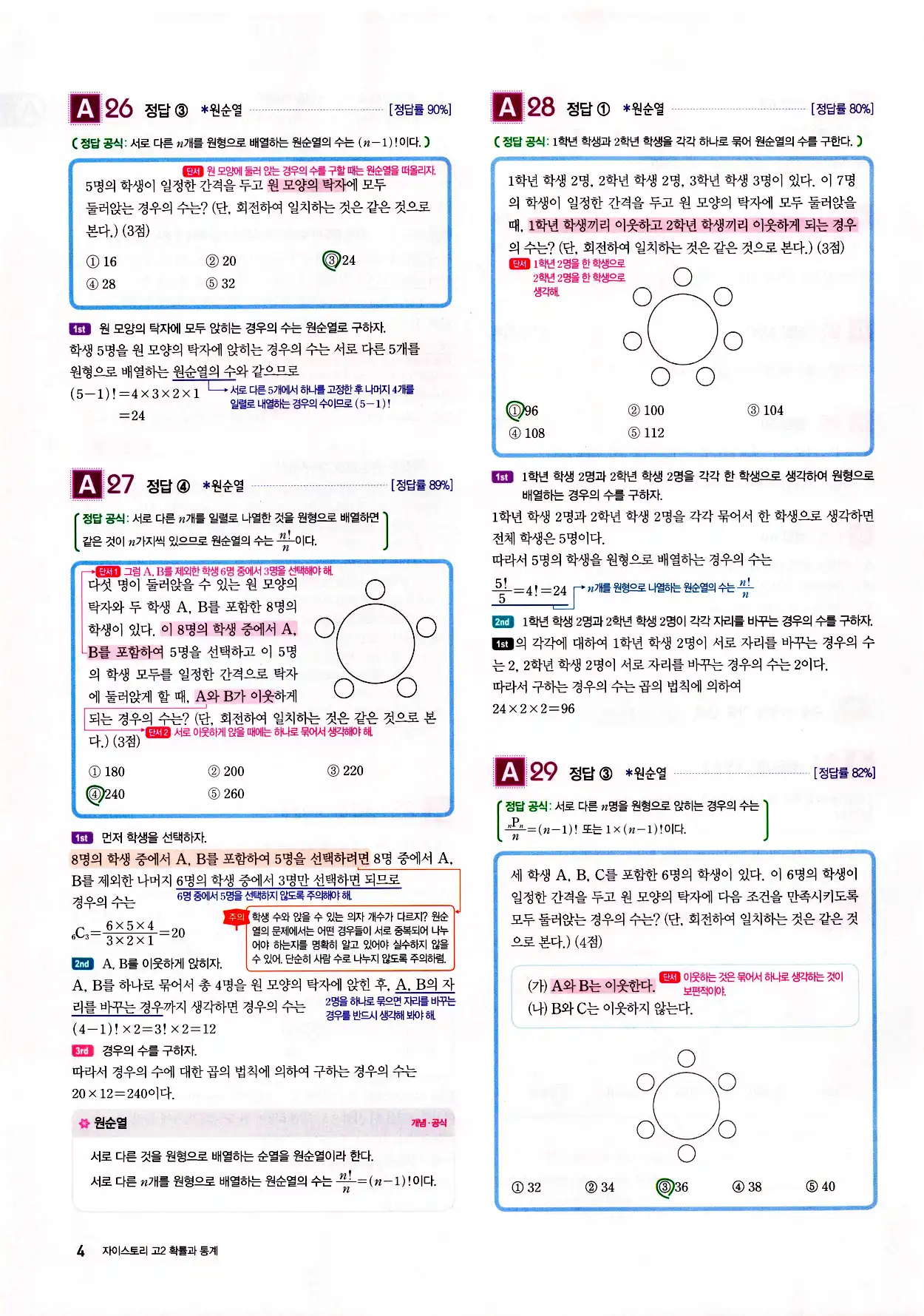 자이스토리 고2 확통 답지 해설 6