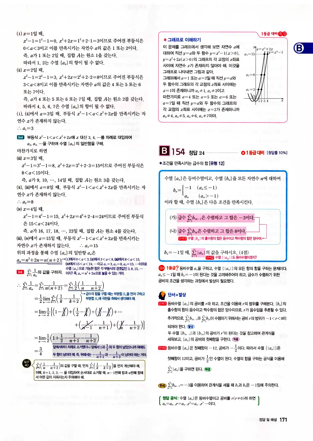 자이스토리 고3 미적분 답지 173페이지
