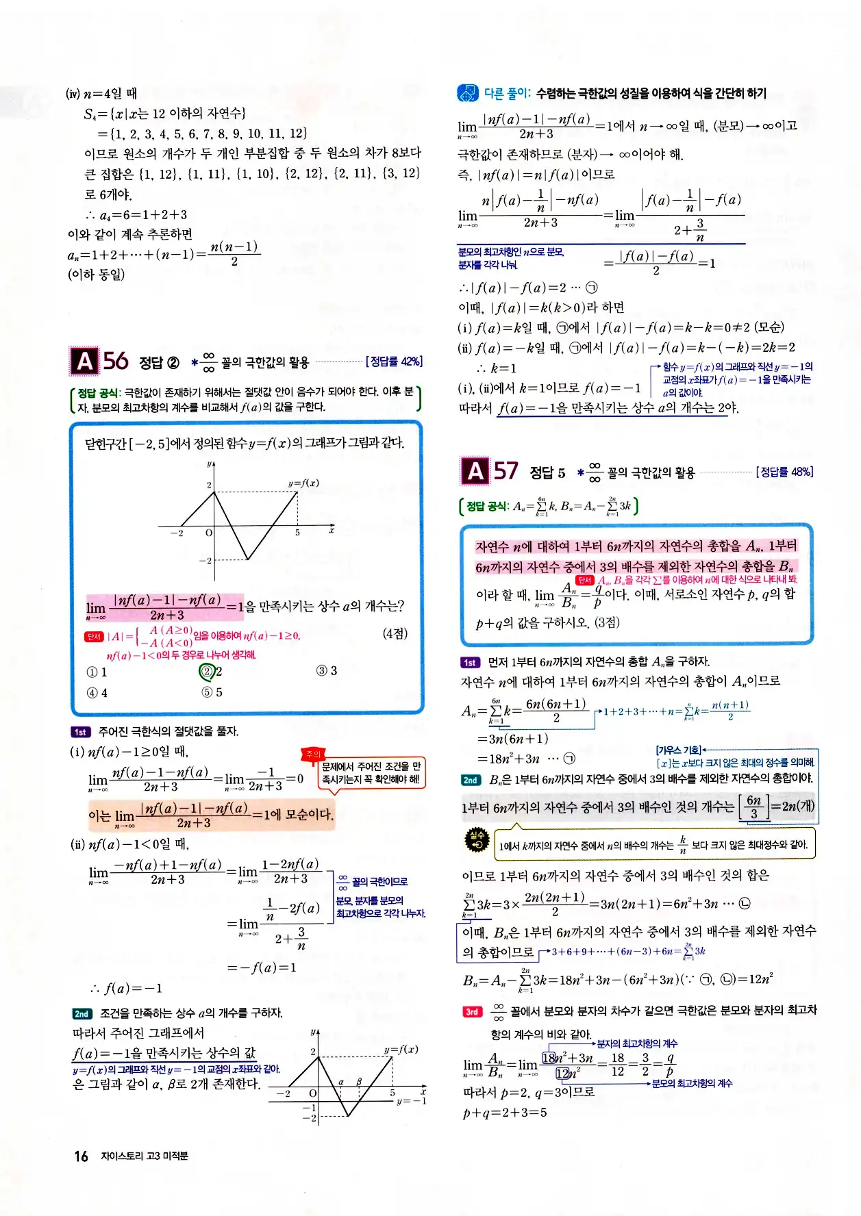 자이스토리 고3 미적분 답지 해설 18