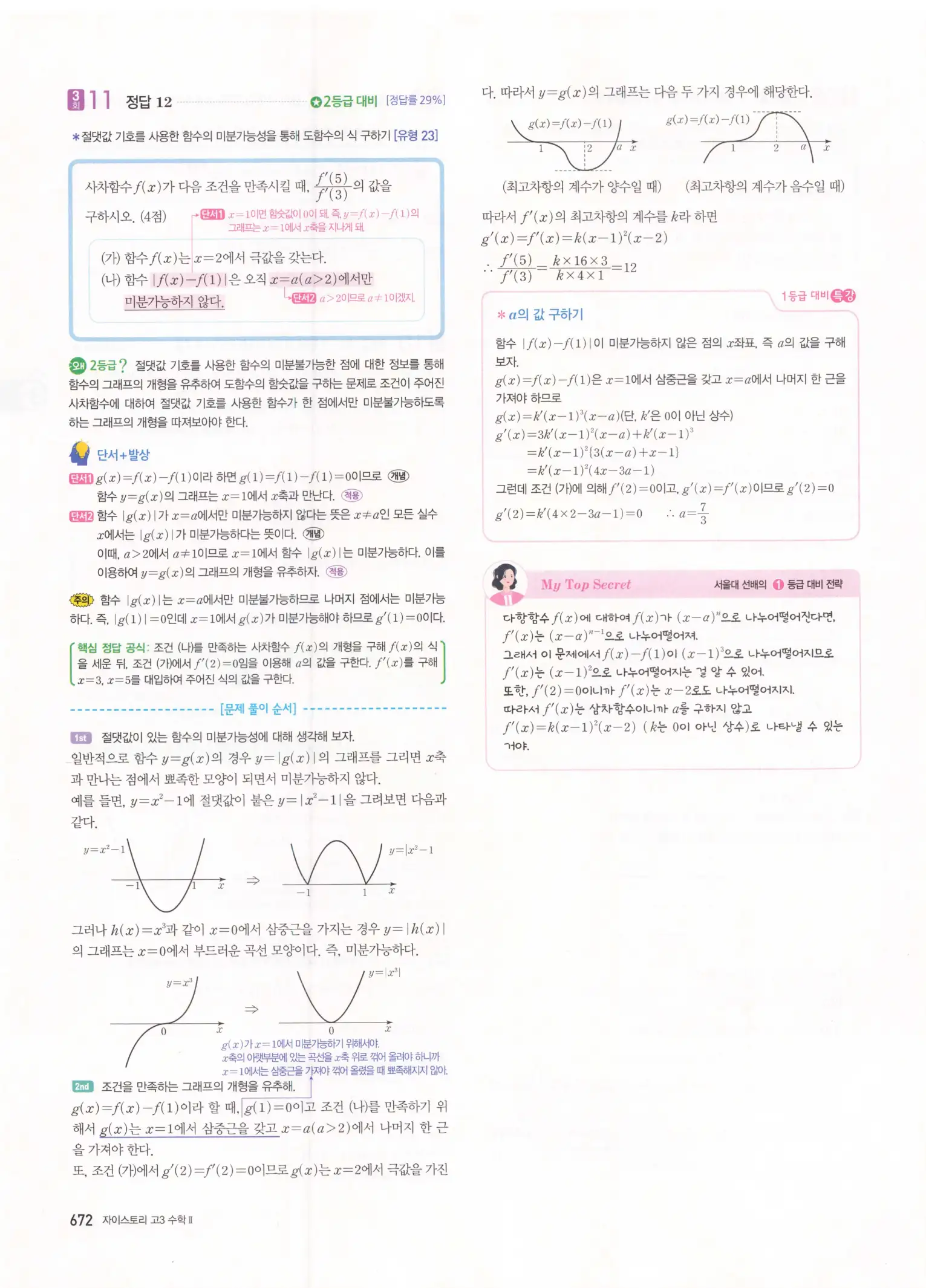 자이스토리 고3 수학2 해설 354