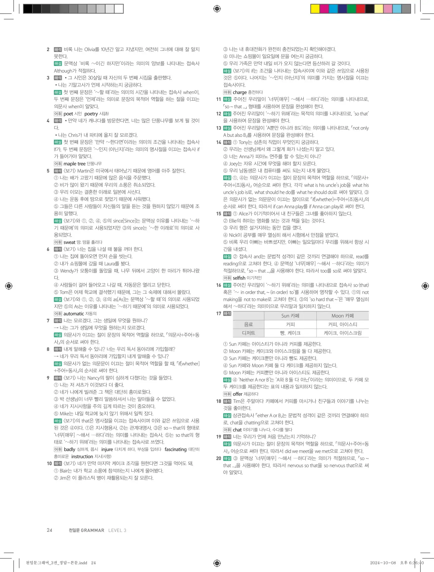 천일문그래머3권답지 96페이지