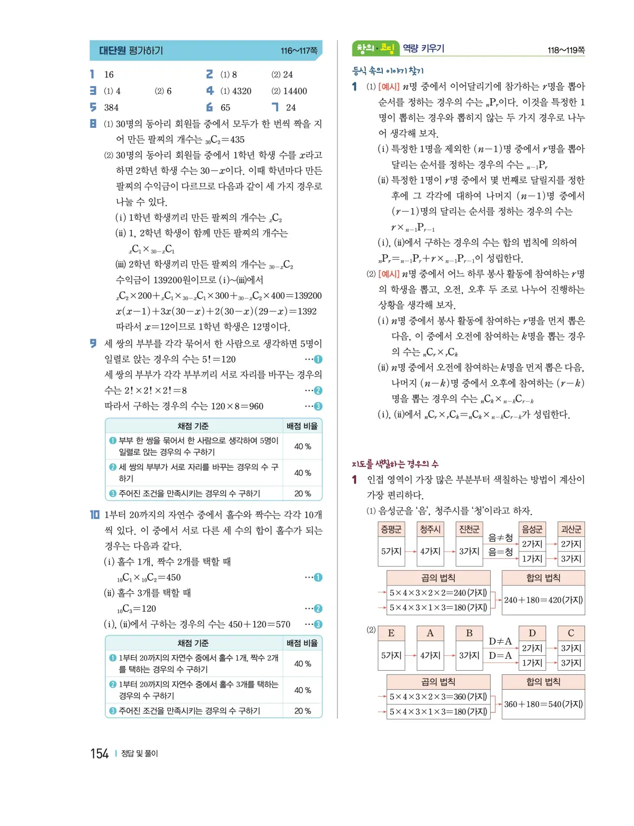천재 공통수학1 홍진곤 답지 330p