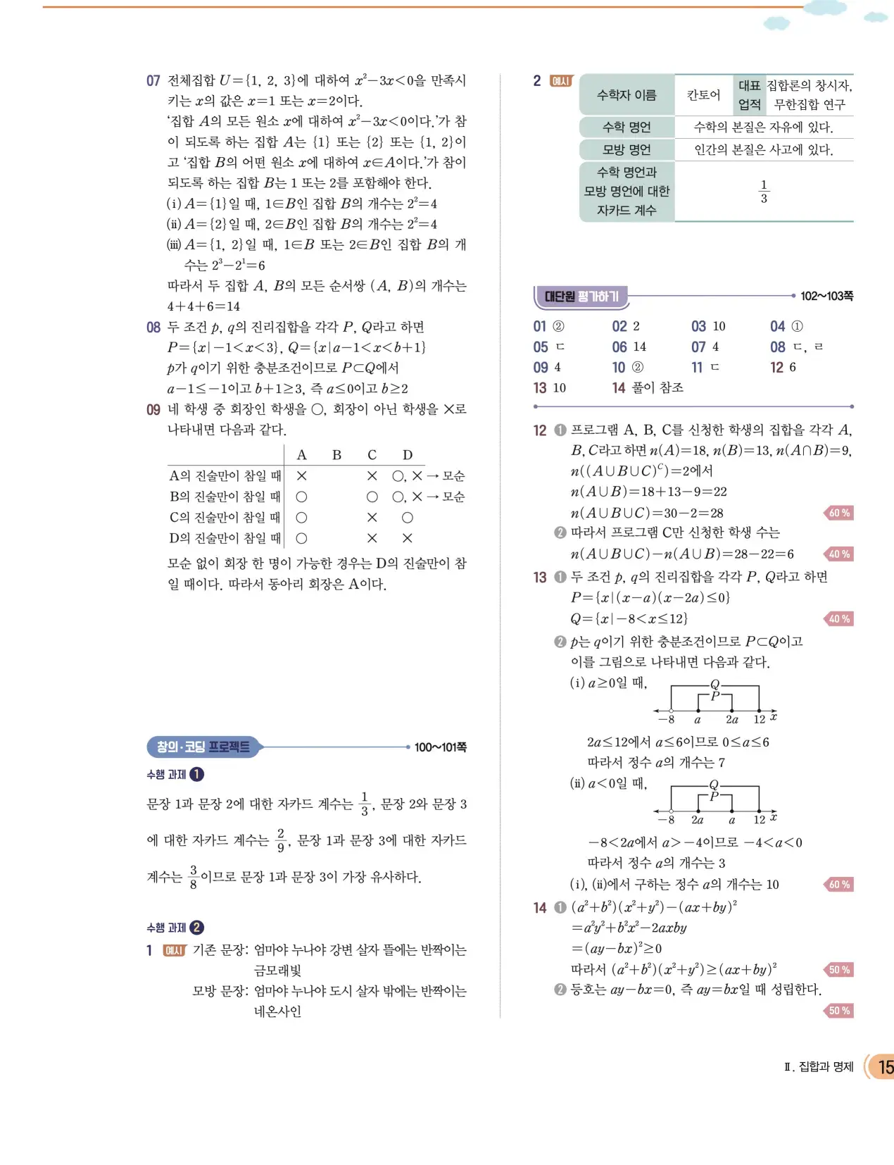 천재 공통수학2 전인태 답지 315p