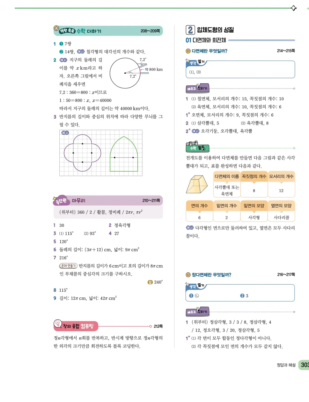 천재 중학 수학 1 김동재 답지 128페이지