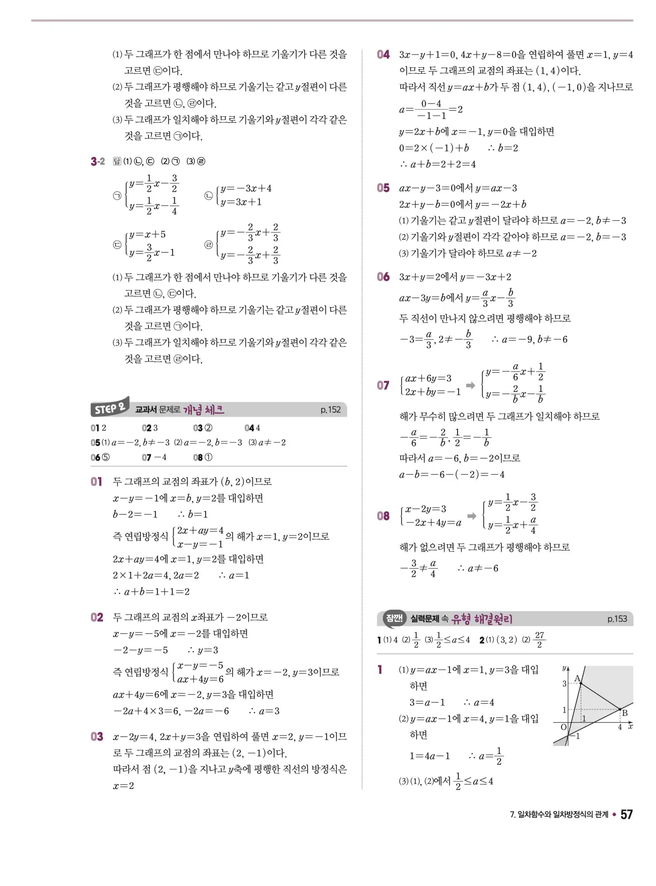 체크체크 중2-1 답지 57페이지