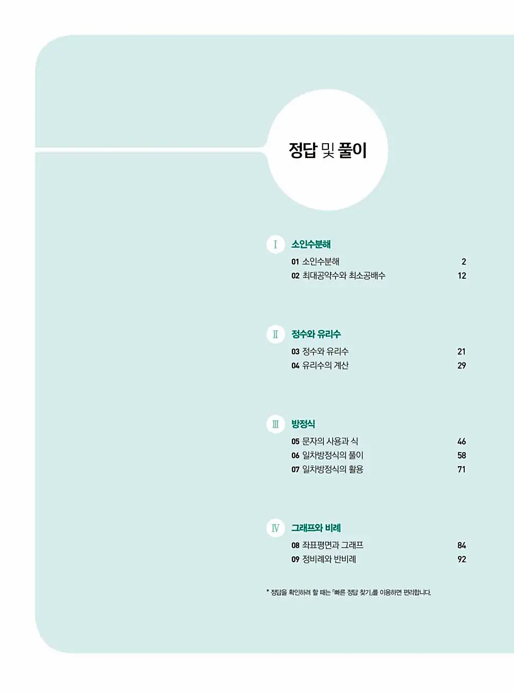 2025 쎈 중등 수학 1-1 답지 1