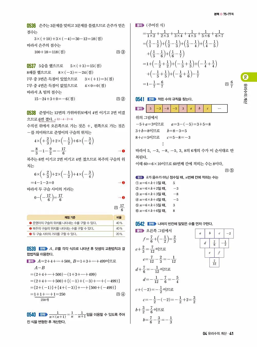 2025 쎈 중등 수학 1-1 답지 41