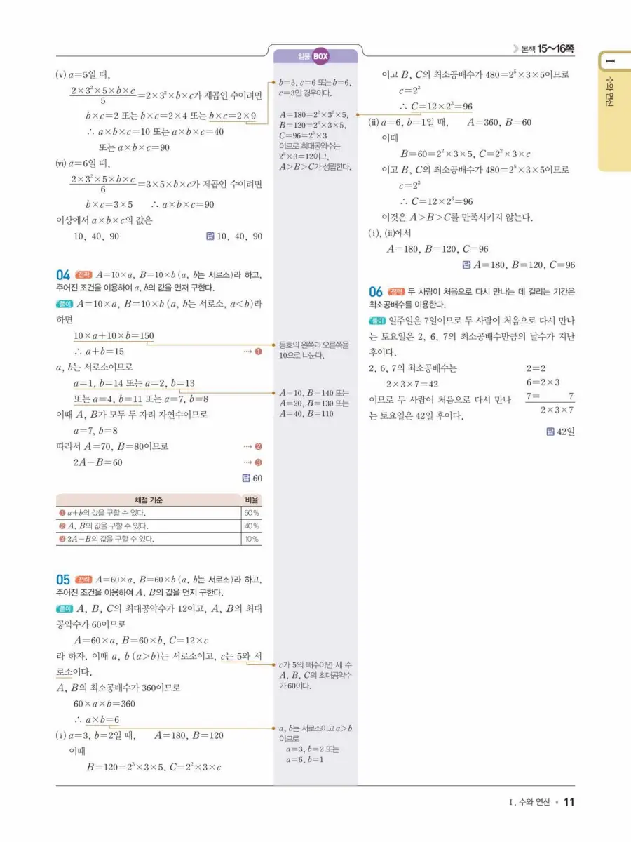 일품 중1-1 답지 11