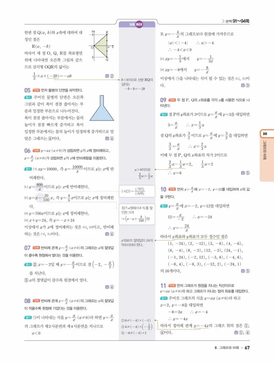 일품 중1-1 답지 67