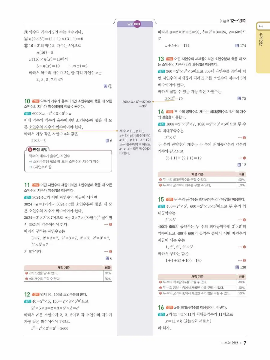 일품 중1-1 답지 7